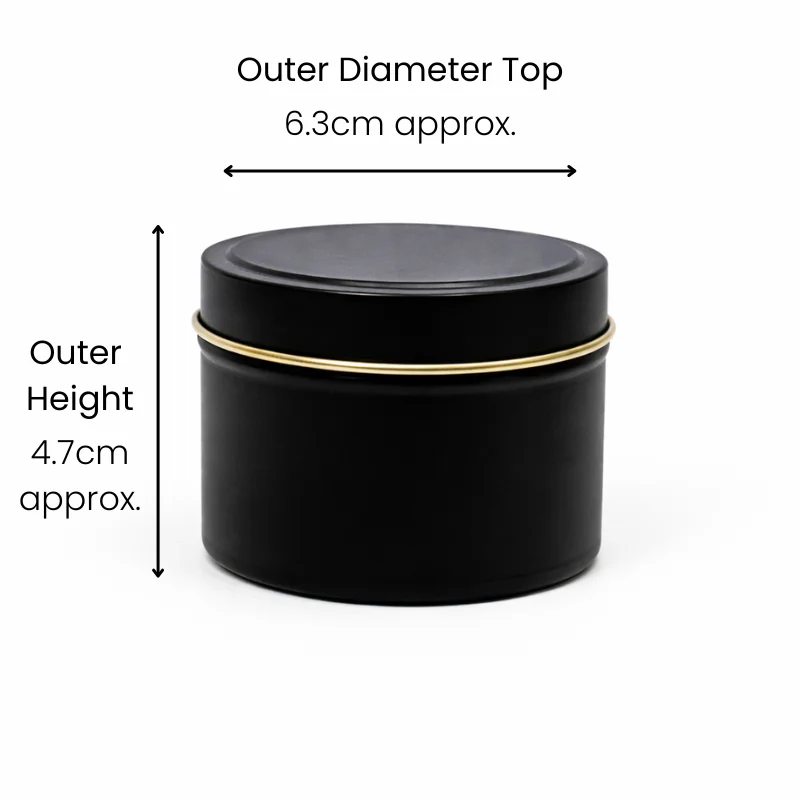 12cl Black Candle Tins 12cl Black Candle Tins