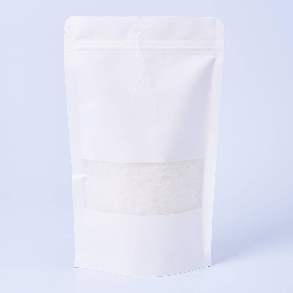 Resealable Kraft Bag With Window, Large (White) - Bag of 10