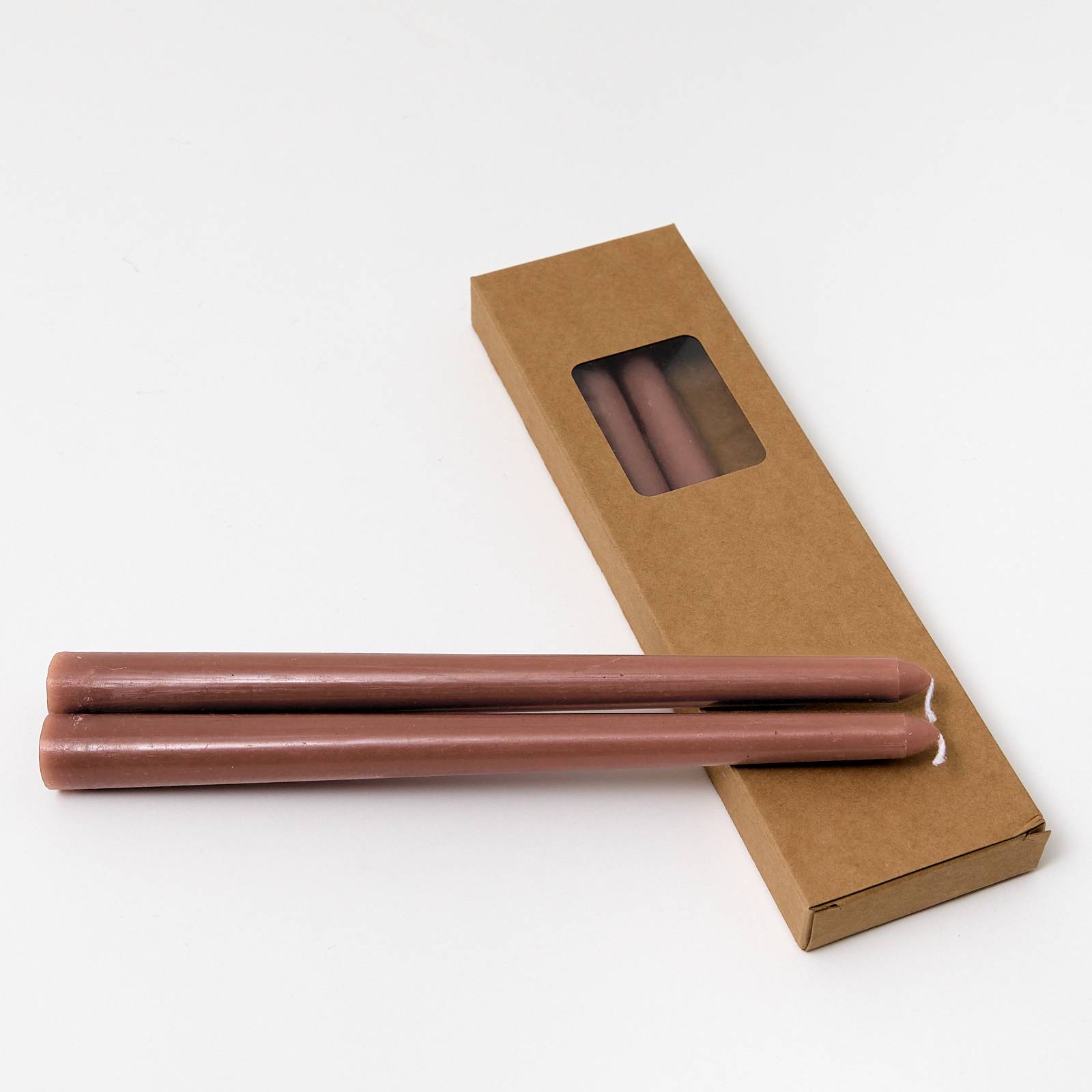 12527 Brown Taper Candles - Pack of 4