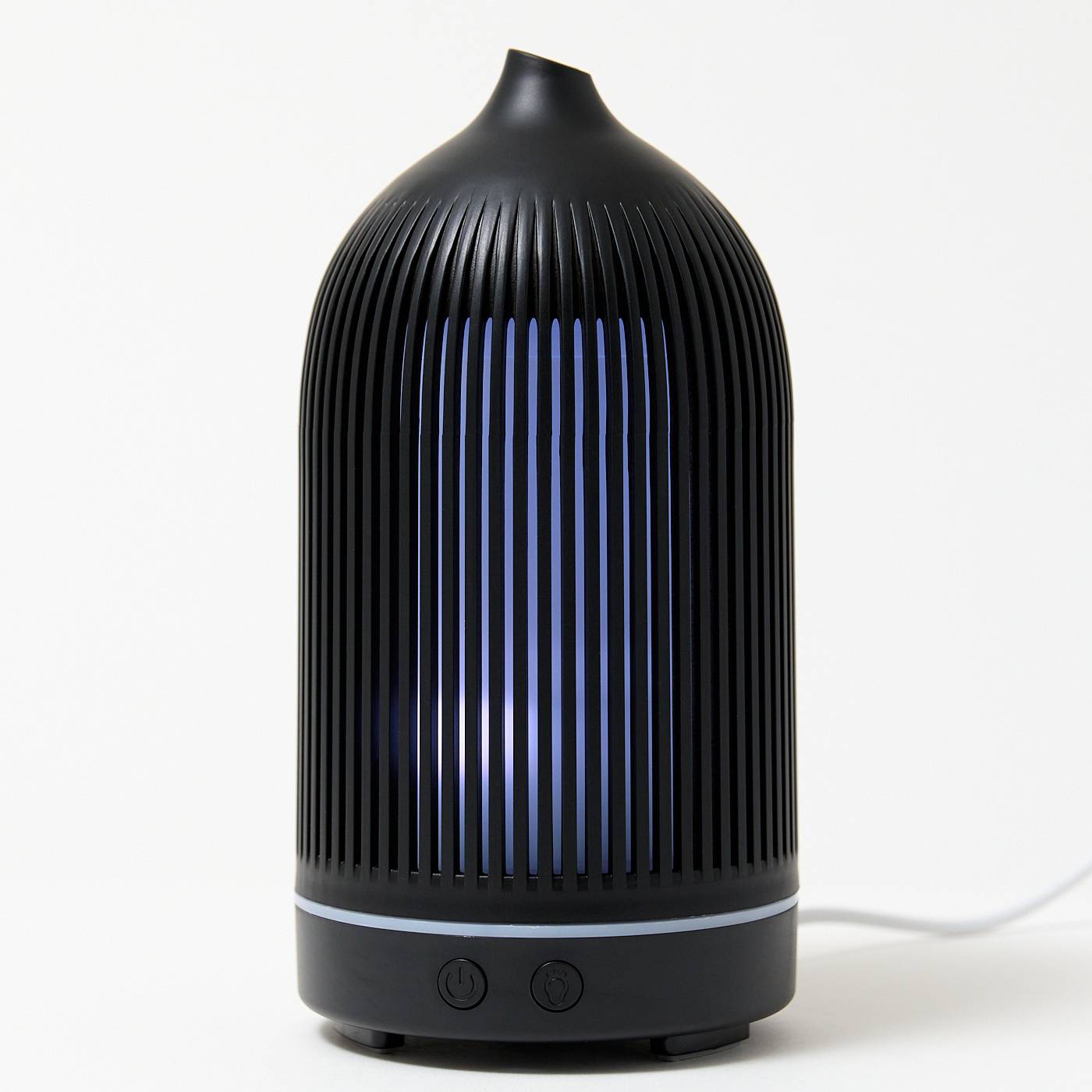 12543 Electric Plastic Black Ribbed Aroma Diffuser