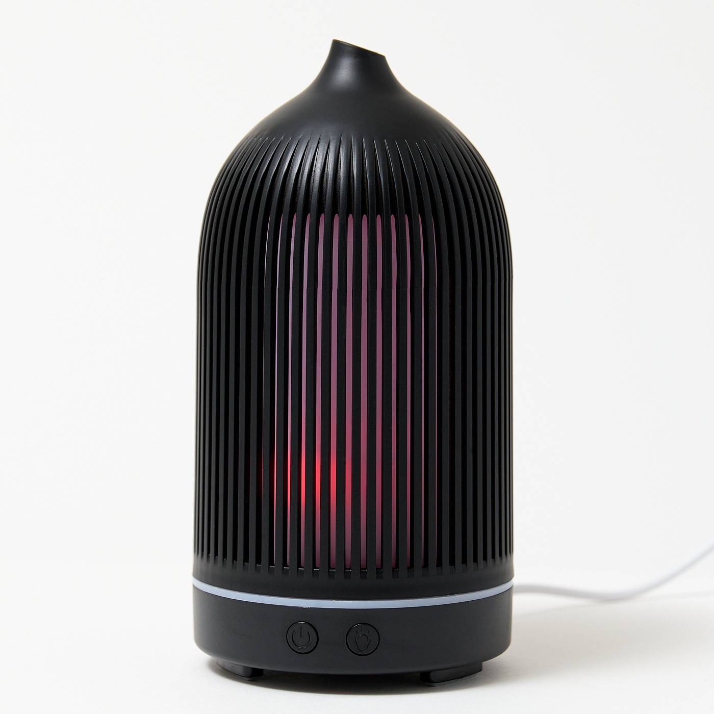 12544 Electric Plastic Black Ribbed Aroma Diffuser