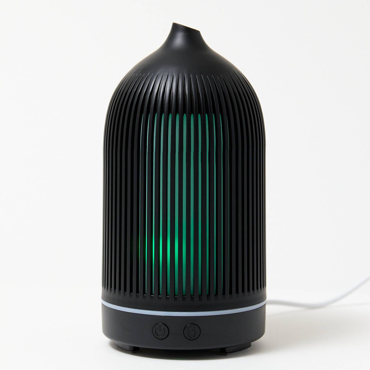 12546 Electric Plastic Black Ribbed Aroma Diffuser