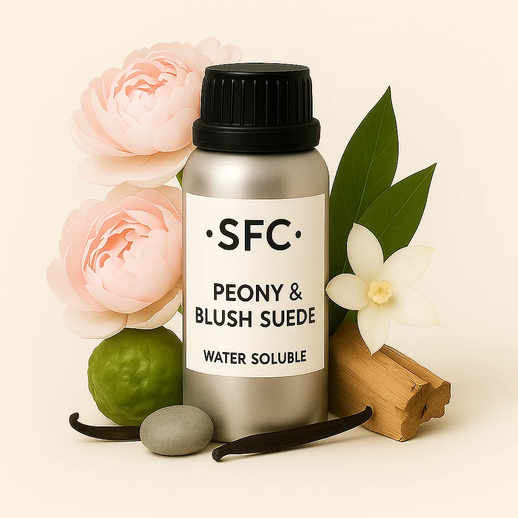 Peony & Blush Suede (Water Soluble) Peony & Blush Suede Water Soluble Fragrance Oil