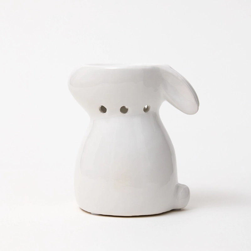 White Ceramic Bunny Burner