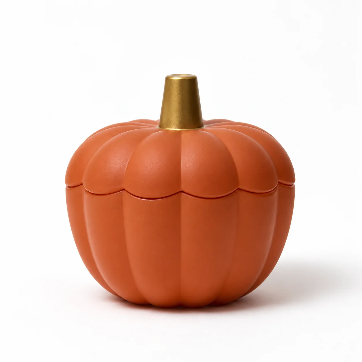 Small Matte Orange Pumpkin Glass Candle Jar Small Matte Orange Pumpkin Glass Candle Jar
