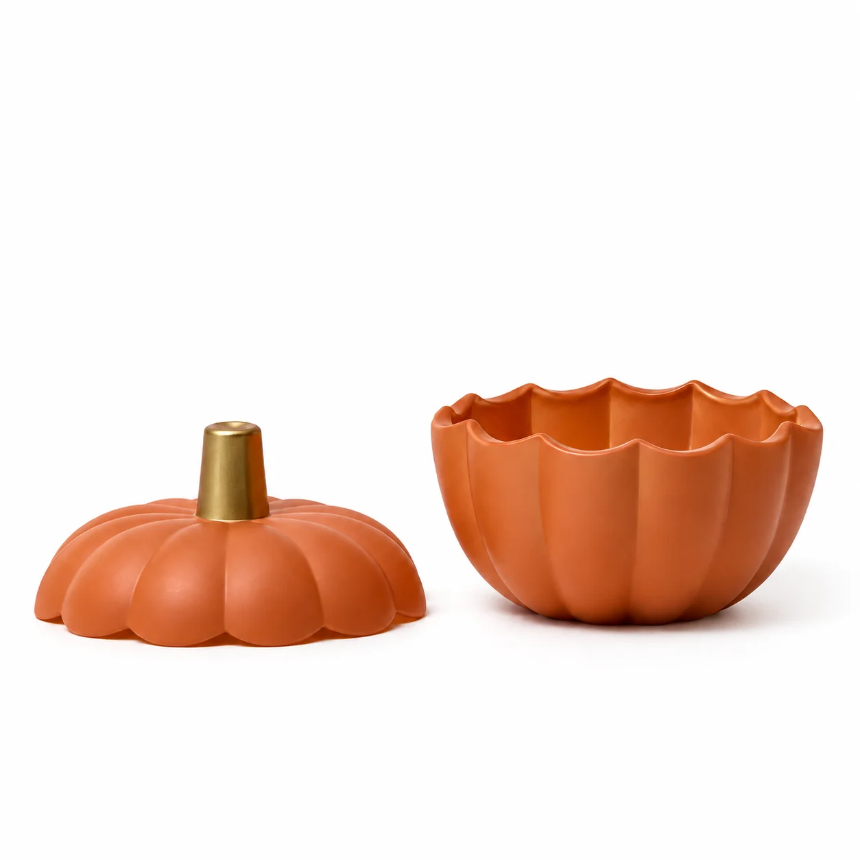 Small Matte Orange Pumpkin Glass Candle Jar Small Matte Orange Pumpkin Glass Candle Jar