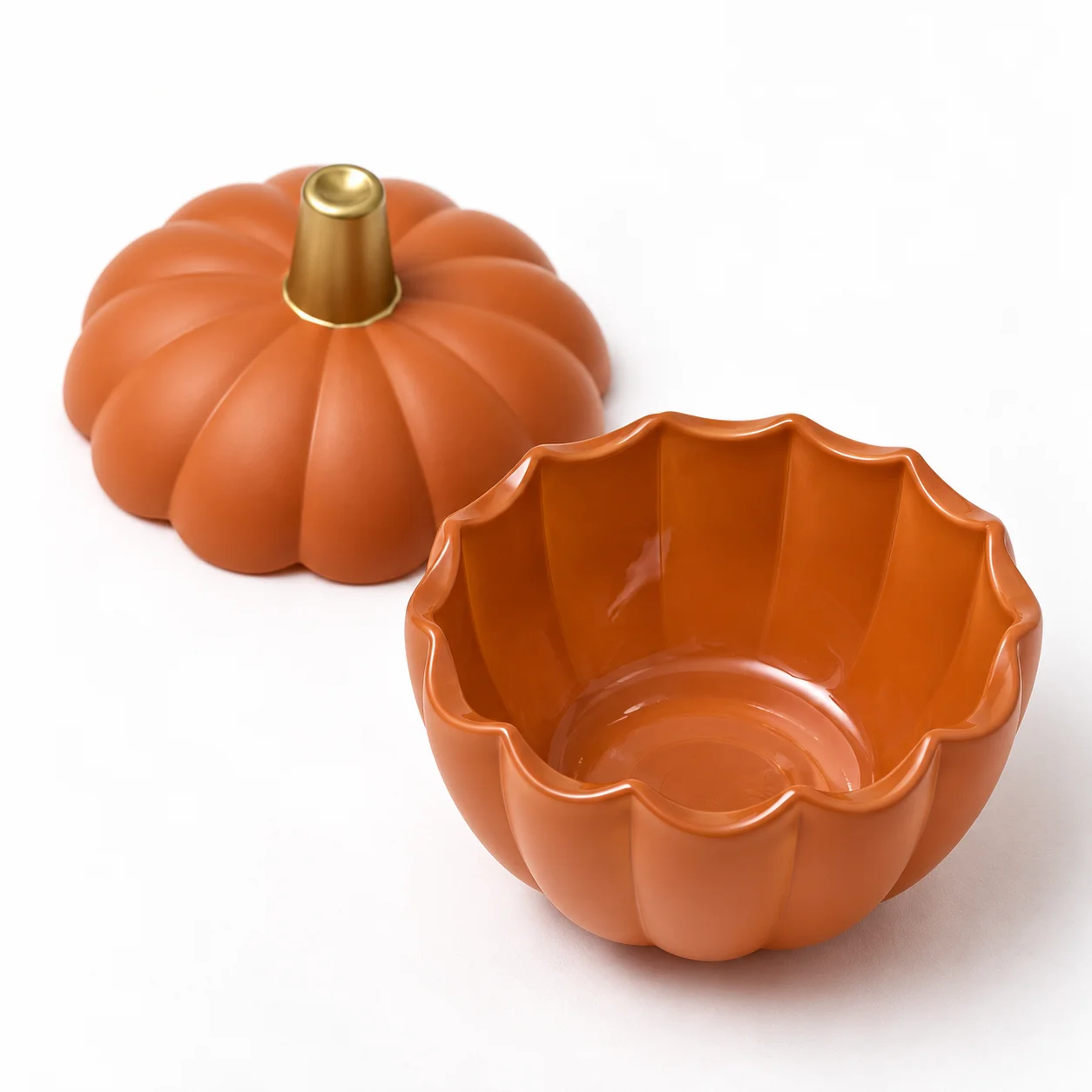 Small Matte Orange Pumpkin Glass Candle Jar Small Matte Orange Pumpkin Glass Candle Jar
