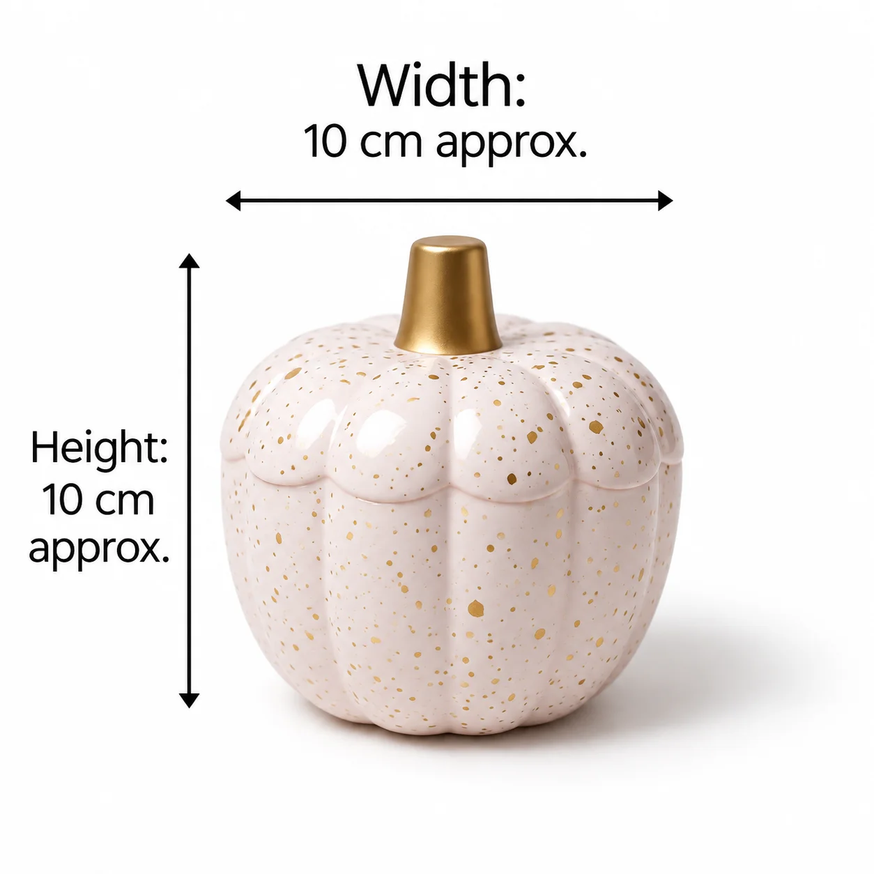 Small White & Gold Pumpkin Glass Small White & Gold Pumpkin Glass