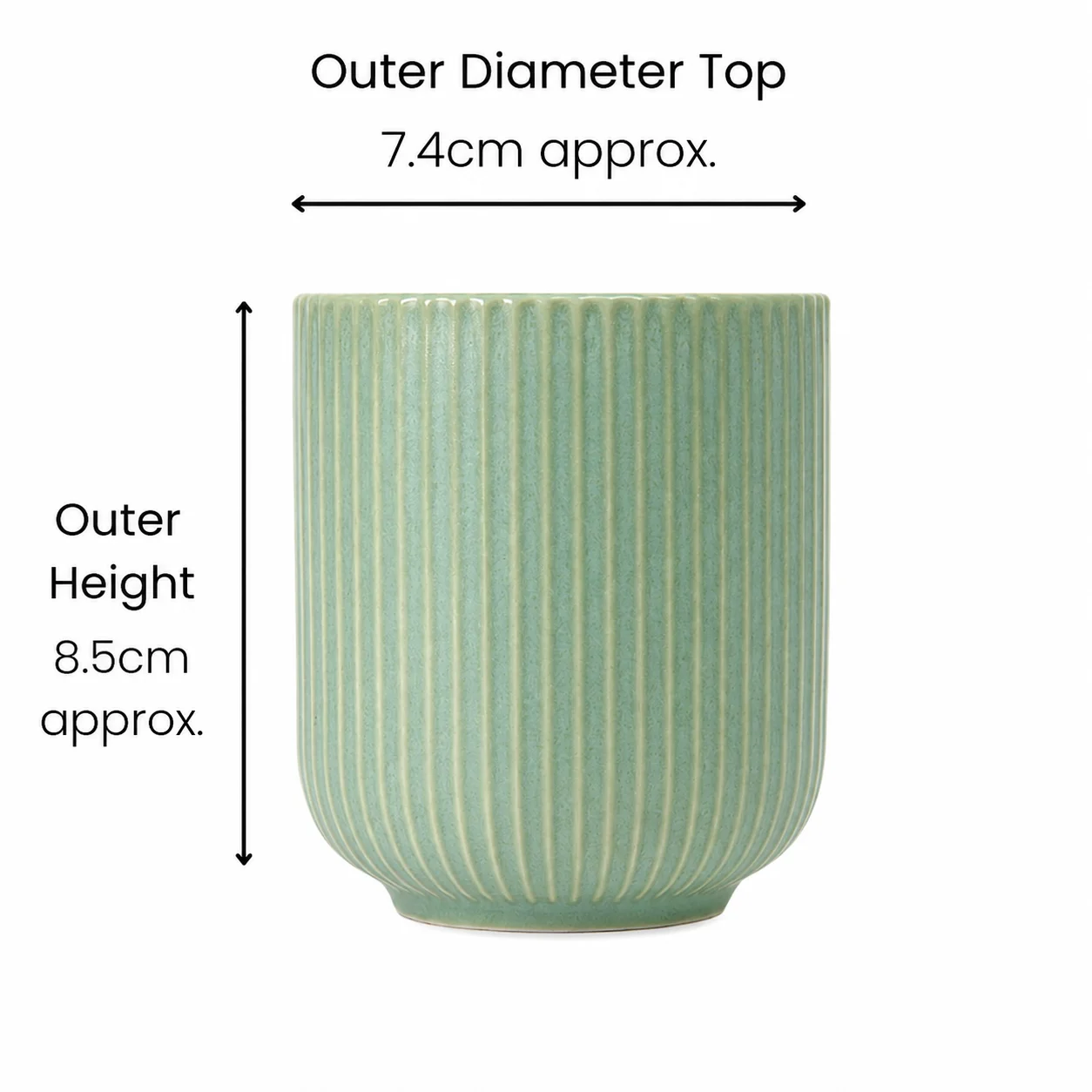 200ml Green Ceramic Jar with Vertical Rib 200ml Green Ceramic Jar with Vertical Rib