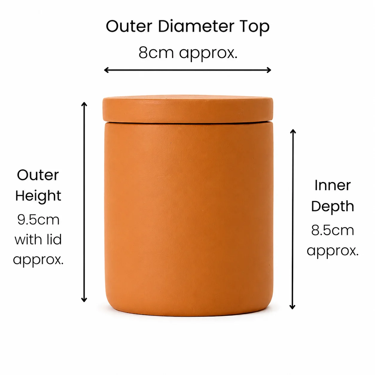 200ml Terracotta Concrete Jar with Lid 200ml Terracotta Concrete Jar with Lid