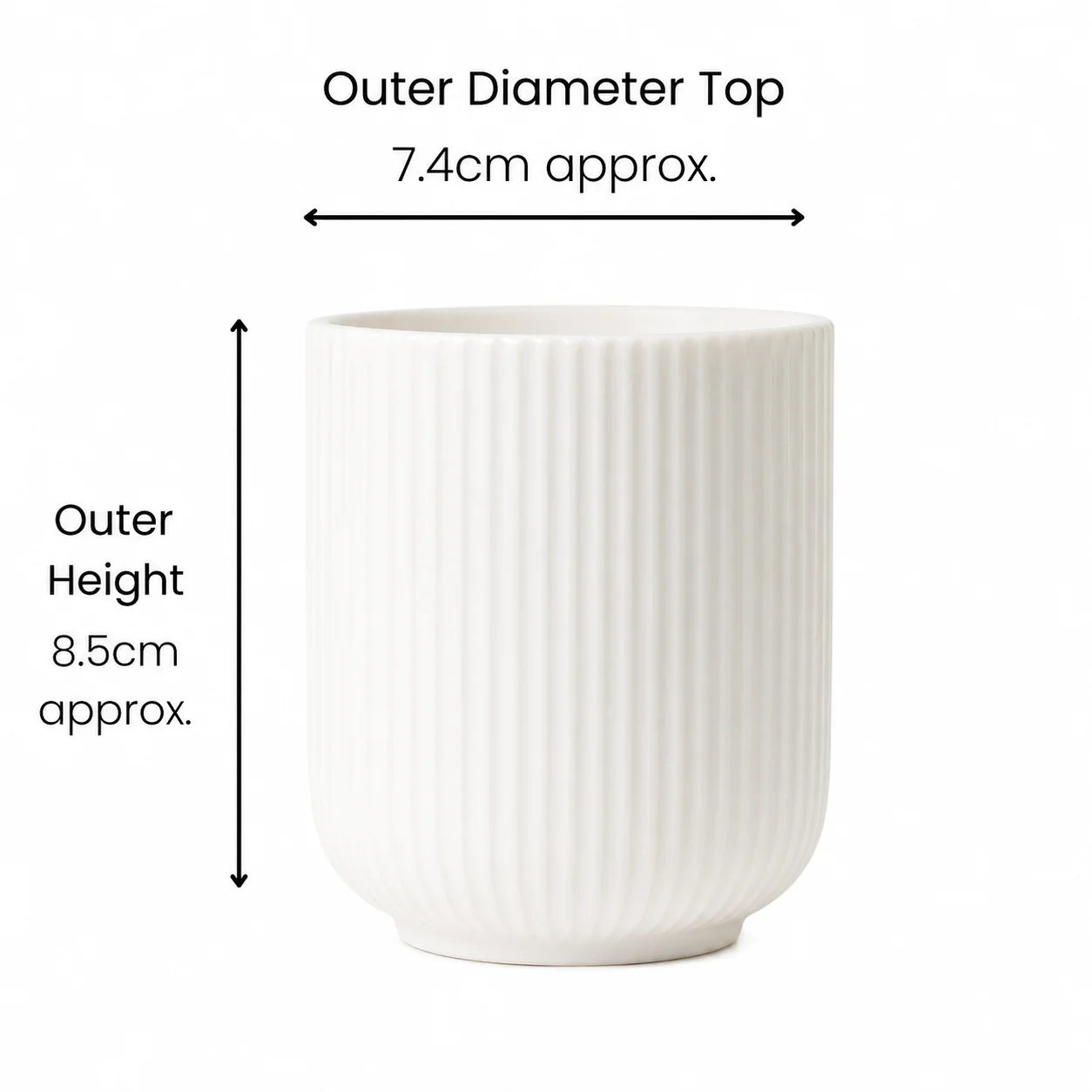 200ml White Ceramic Jar with Vertical Rib 200ml White Ceramic Jar with Vertical Rib