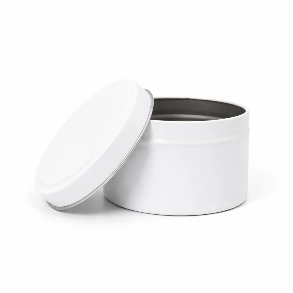 24cl White Candle Tin 24cl White Candle Tins