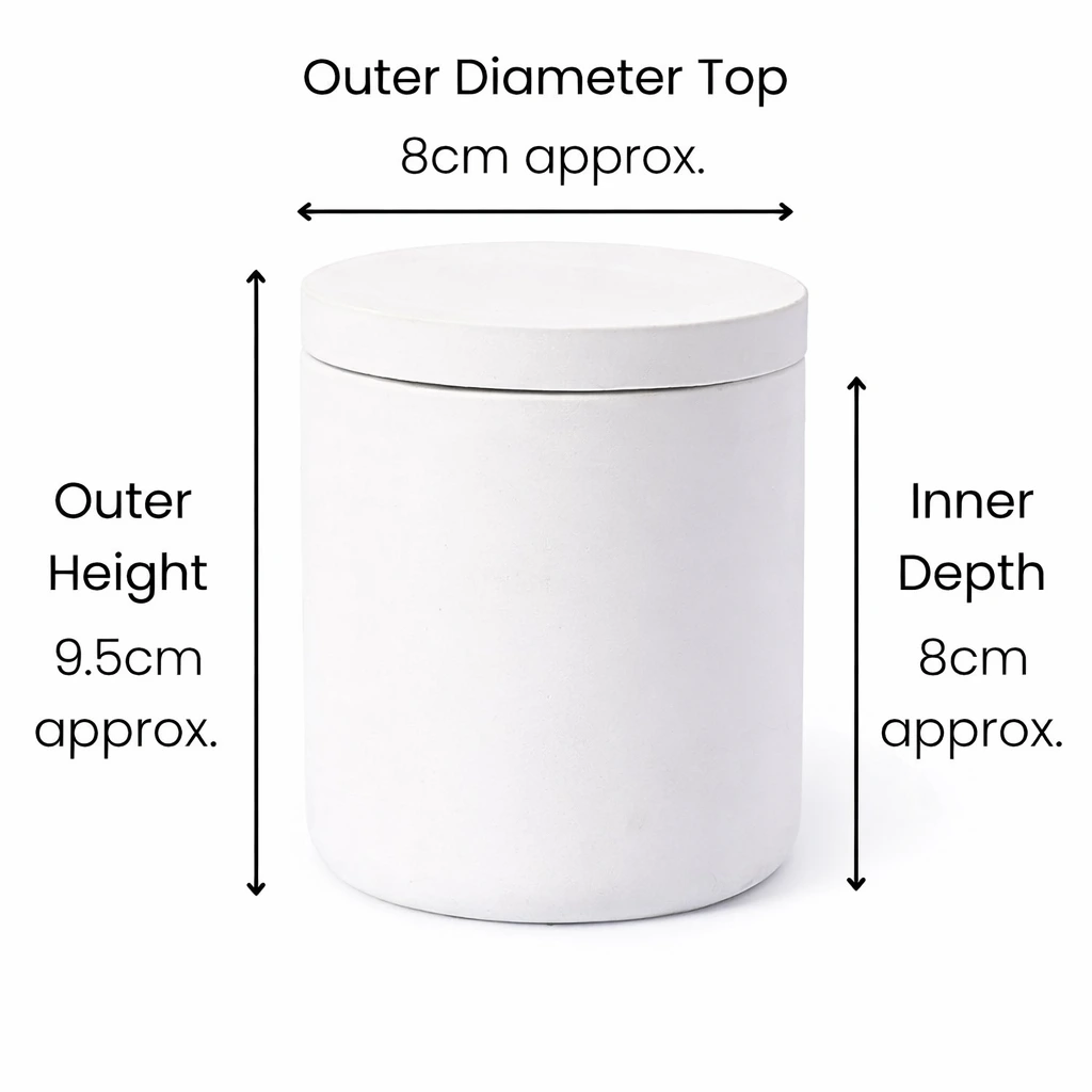White Concrete Candle Jar With Lid White Concrete Candle Jar With Lid