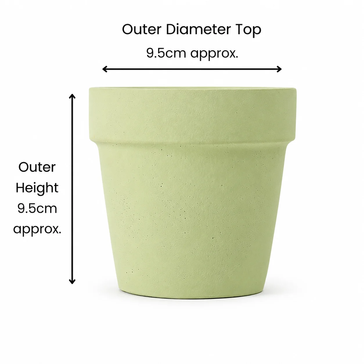 Green Concrete Lined Classic Pot Green Concrete Lined Classic Pot