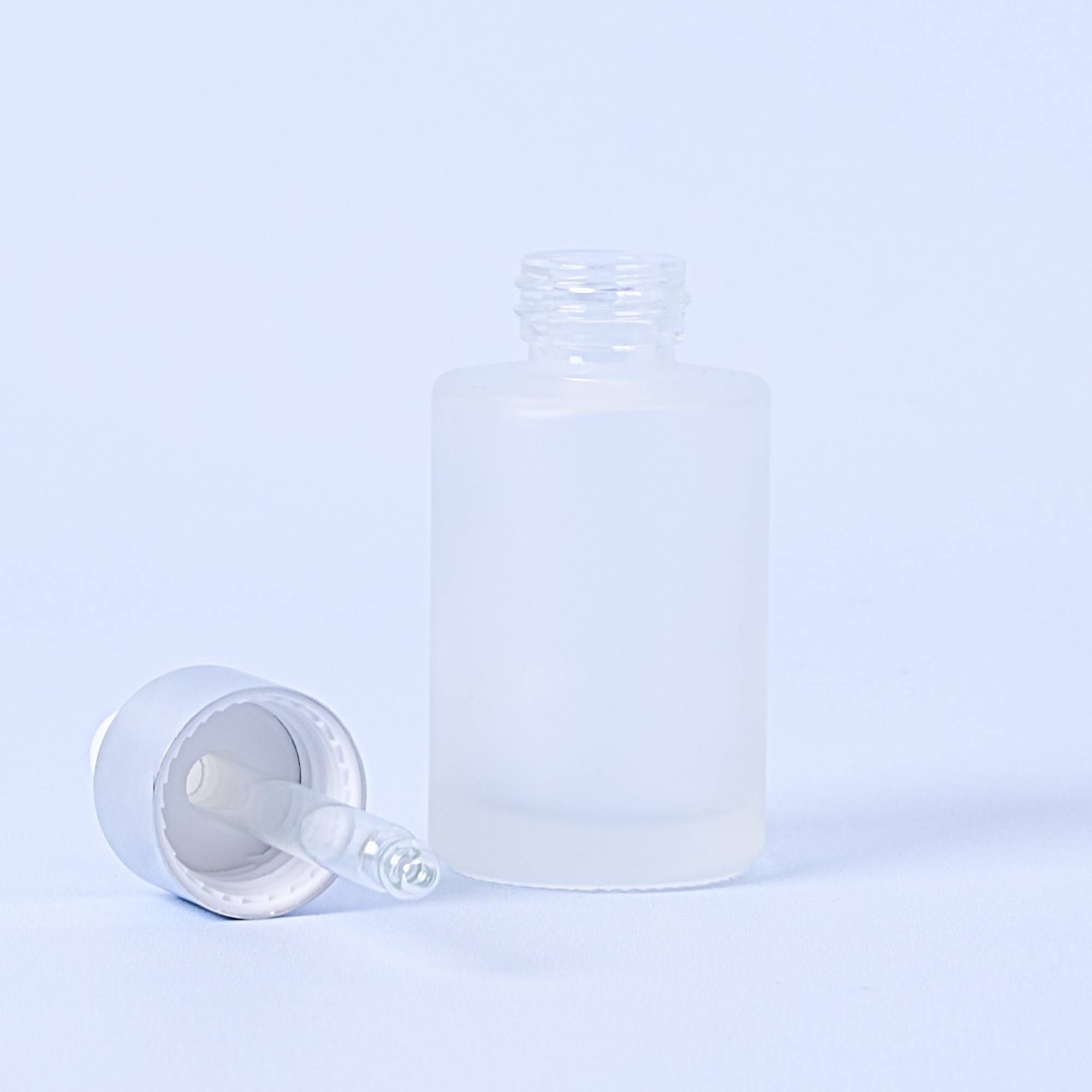 10144 30ml Frosted Dropper Bottle With Silver Pipette - Box of 10