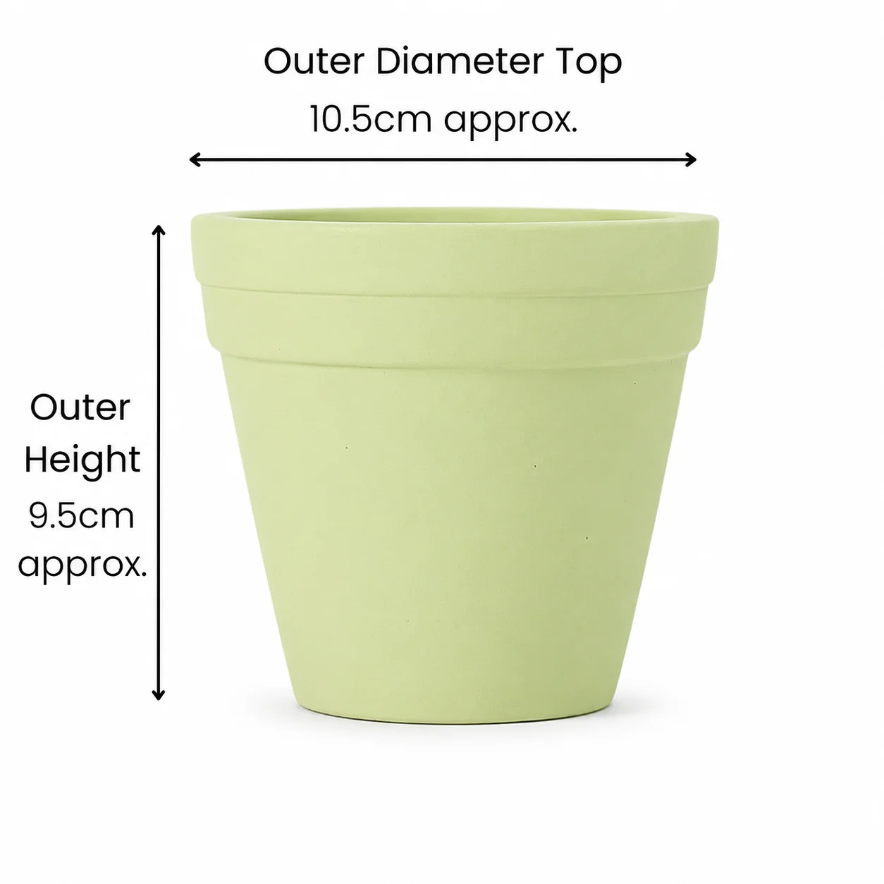 Green Concrete Lined Double Trim Pot Green Concrete Lined Double Trim Pot