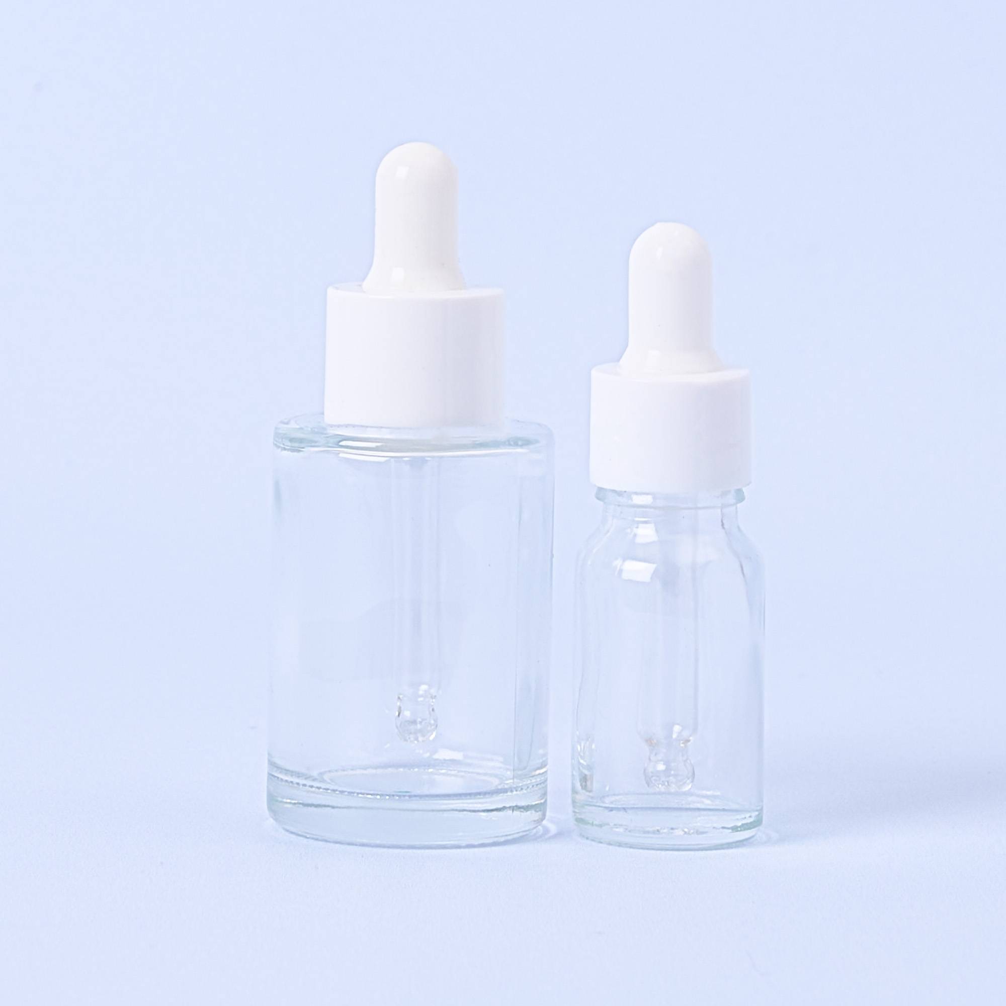 10121 Clear Dropper Bottles With White Pipettes