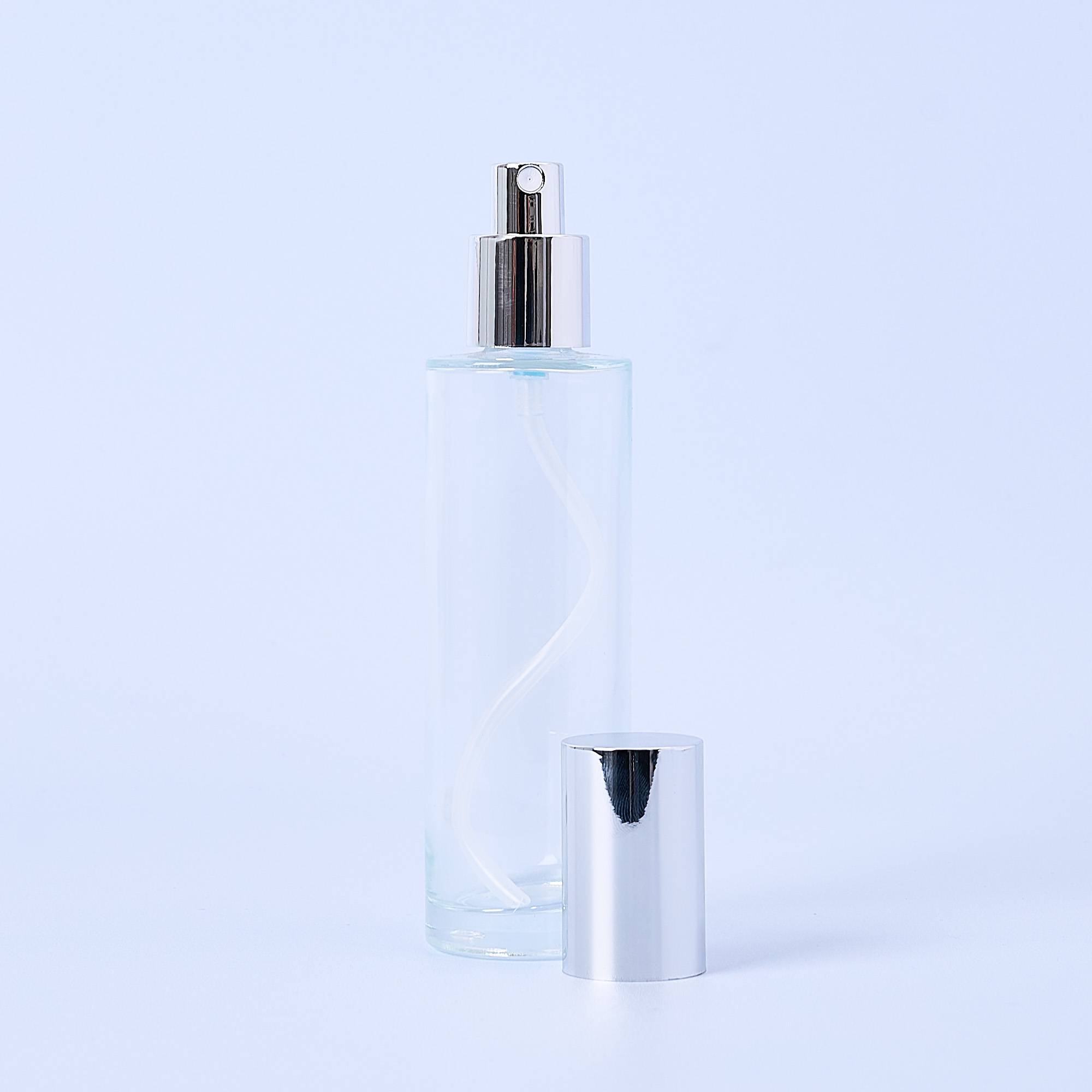 10117 100ml Clear Bottle With Silver Pump & Lid - Box of 10