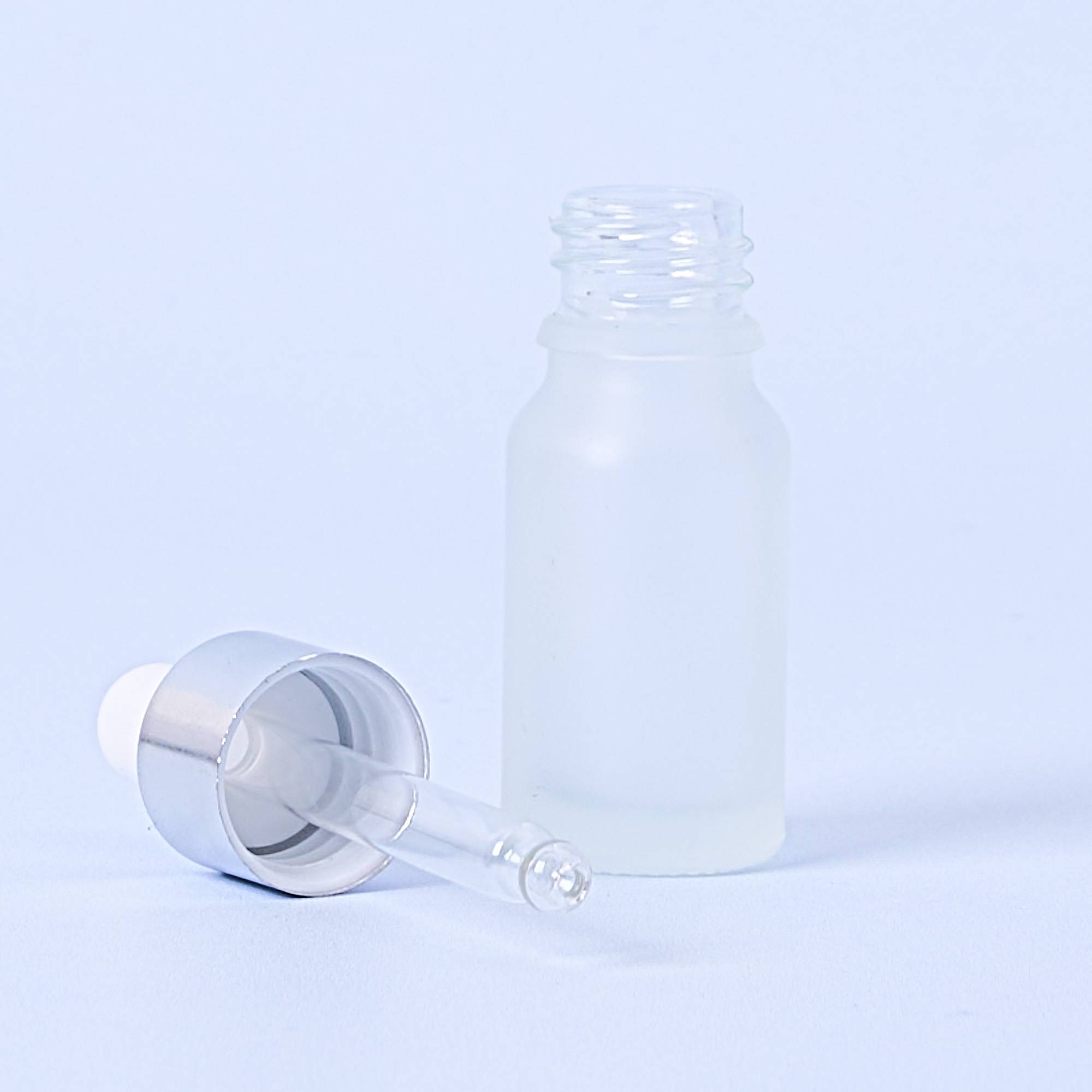 10129 10ml Frosted Dropper Bottle With Silver Pipette - Box of 10