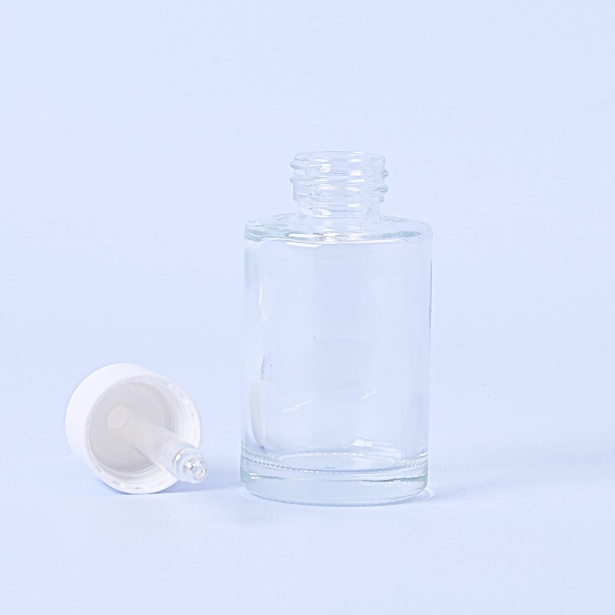 10132 30ml Clear Dropper Bottle With White Pipette - Box of 10