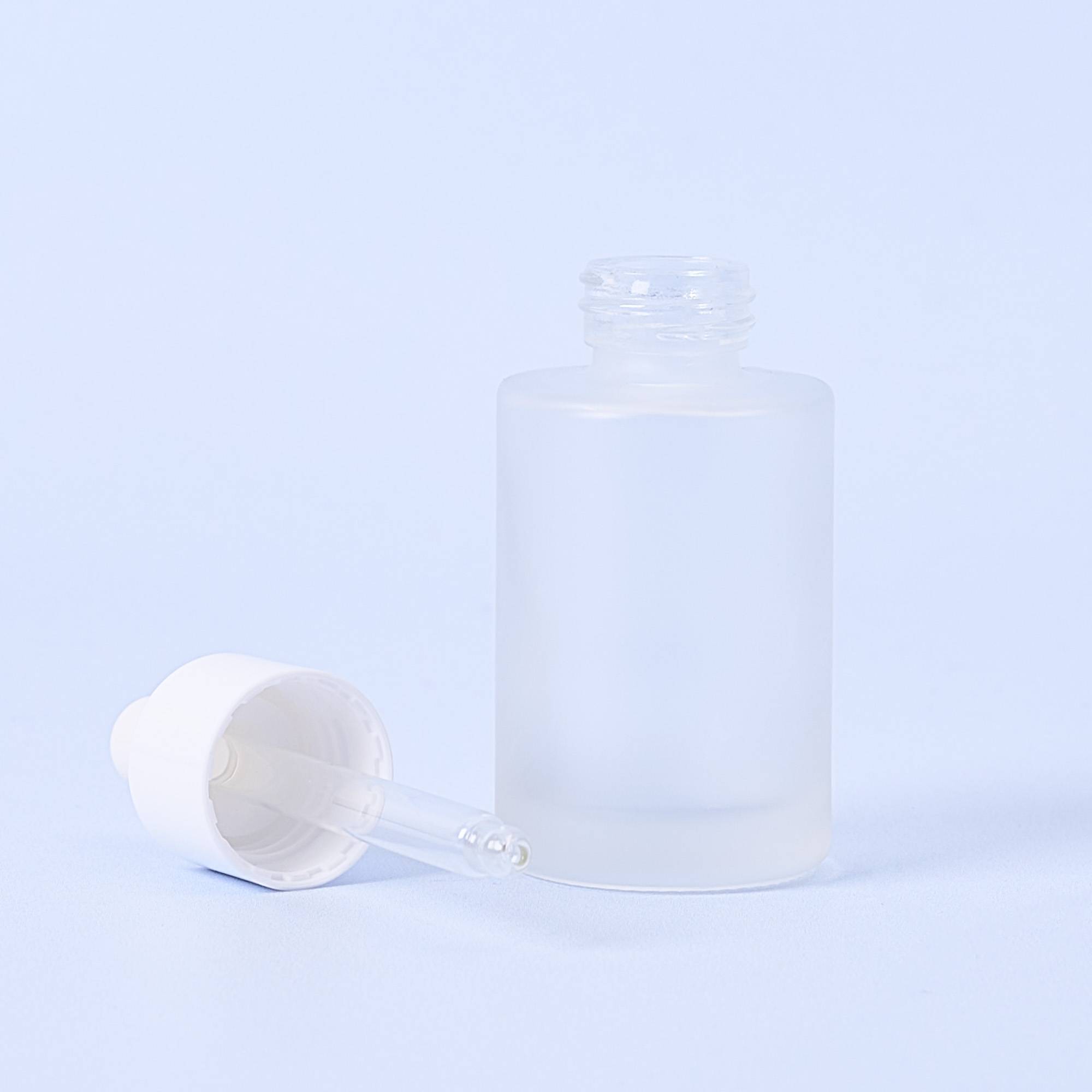 10158 30ml Frosted Dropper Bottle With White Pipette - Box of 10