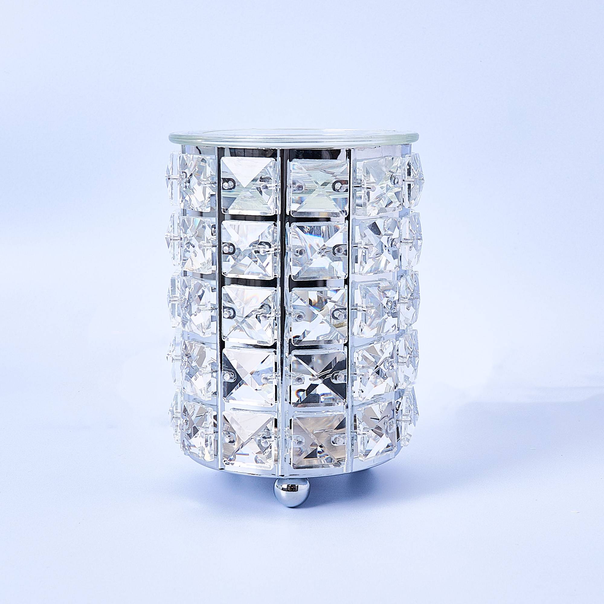 10779 Wax Warmer Square Crystals Glass Lamp