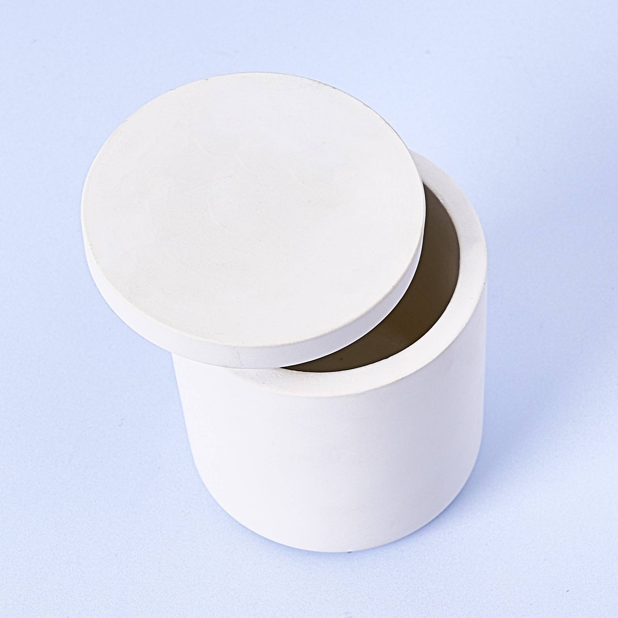 10897 White Concrete Candle Jar With Lid Available at Supplies For Candles ™