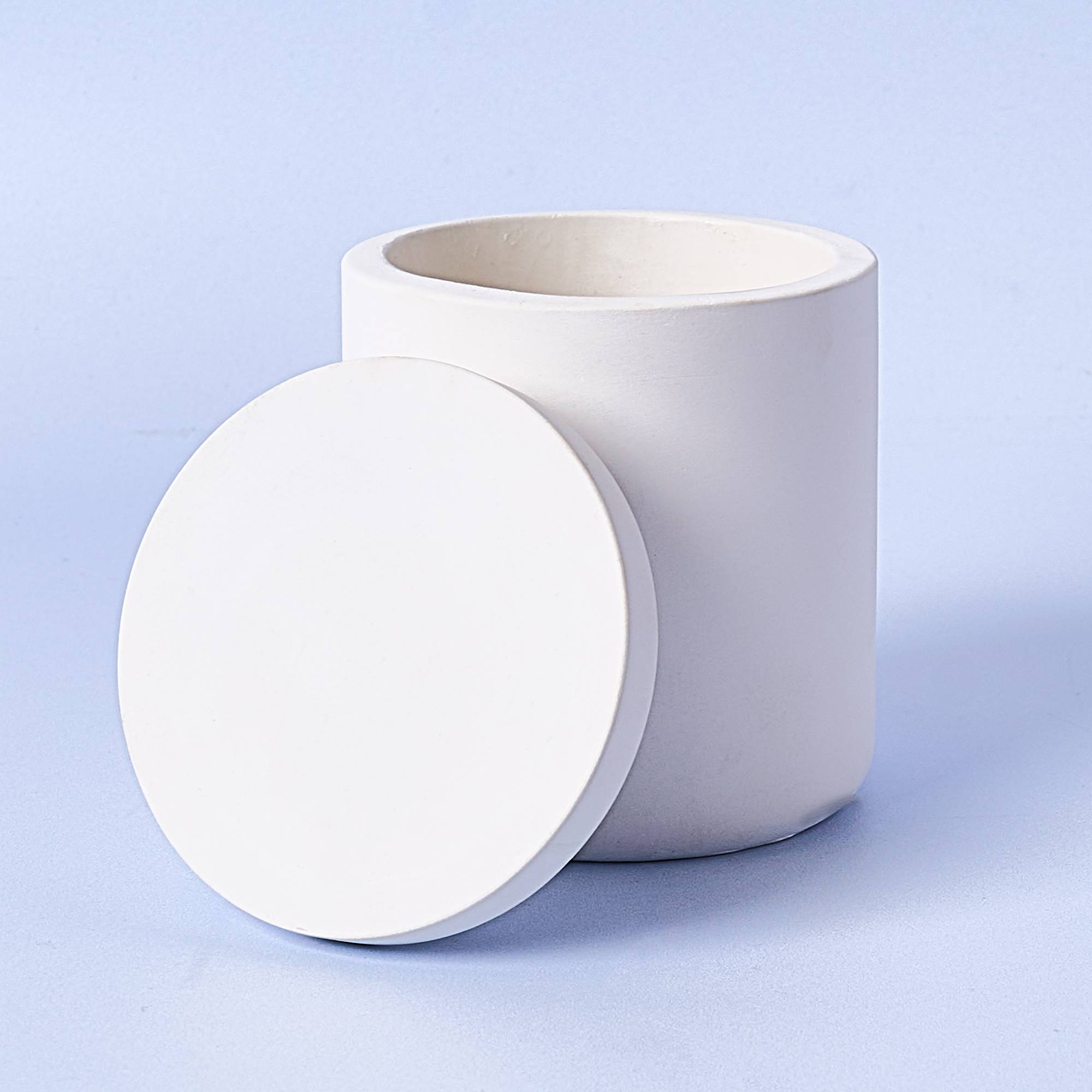 10898 White Concrete Candle Jar With Lid Available at Supplies For Candles ™