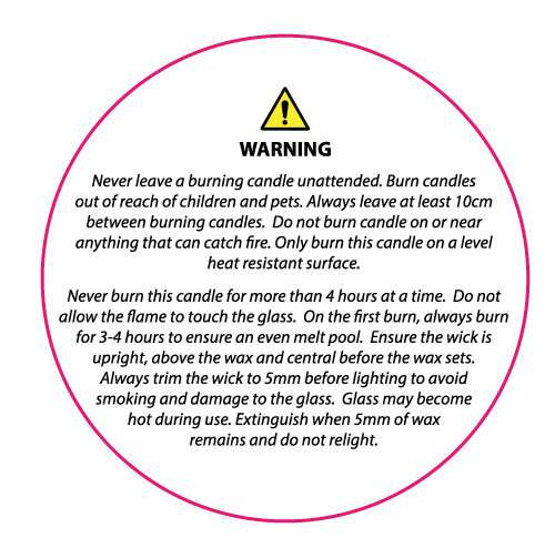 83 Candle Safety Label - White