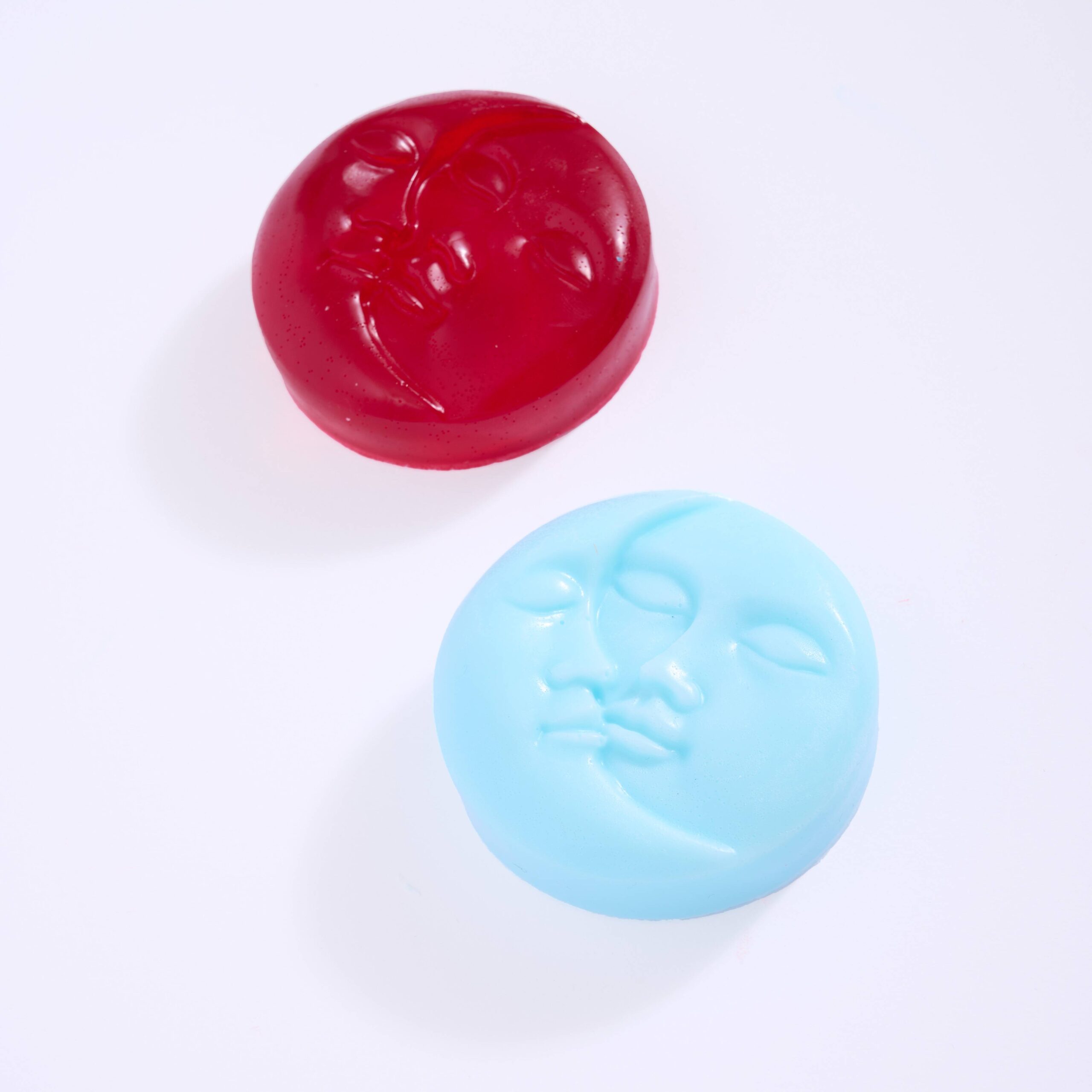 9295 Sun & Moon Face Mould, Silicone, Set of 4 - Finished Product