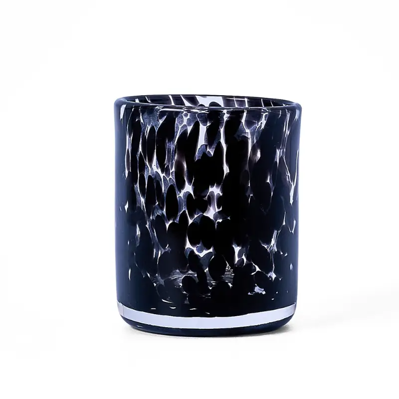 GLASS176_1 20cl Black Tort Curved Candle Glass