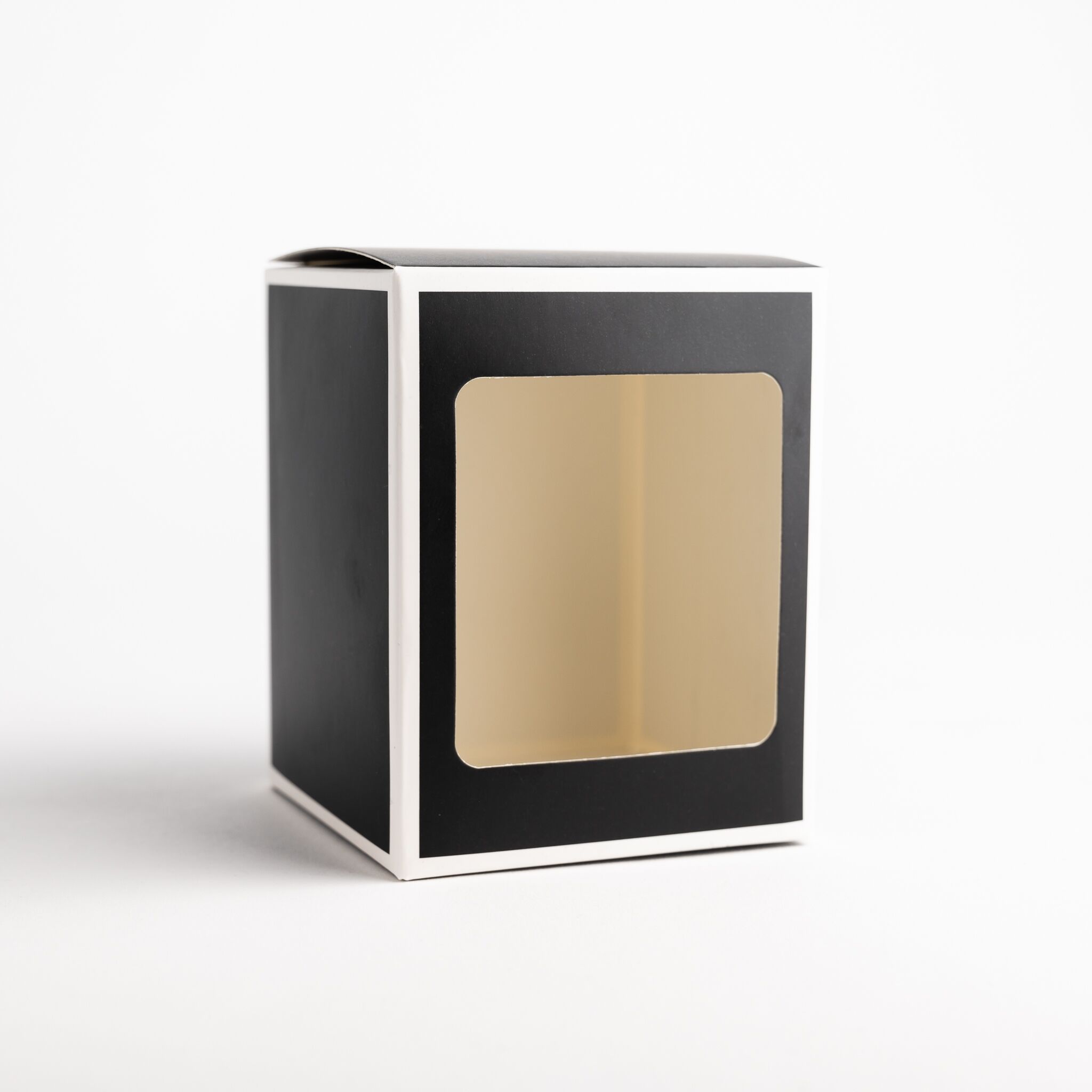 2775 20cl Black Candle Box With White Rim & Window