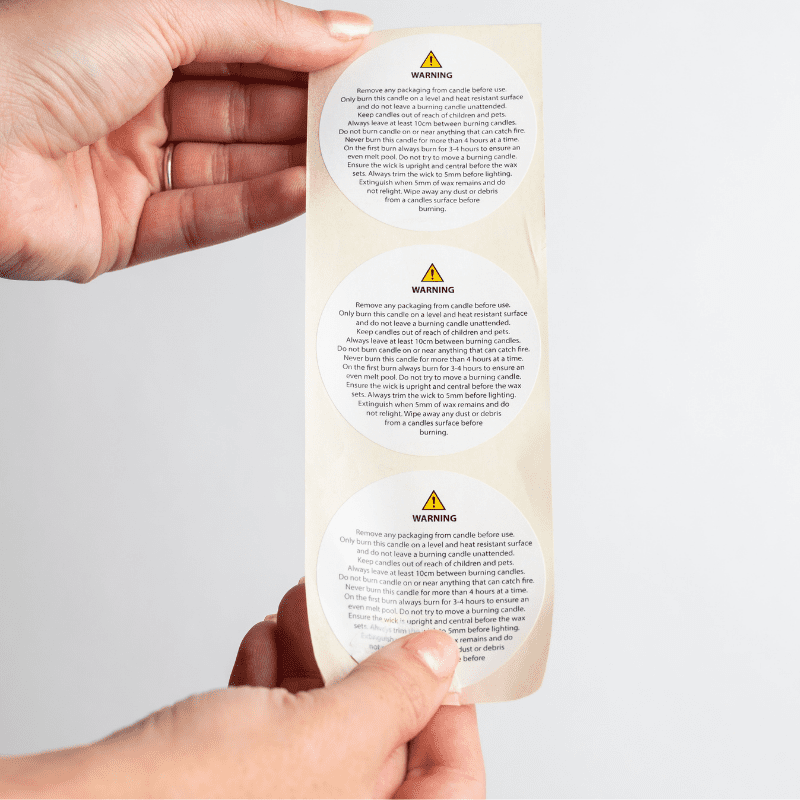 3546 Pillar Candle Safety Label