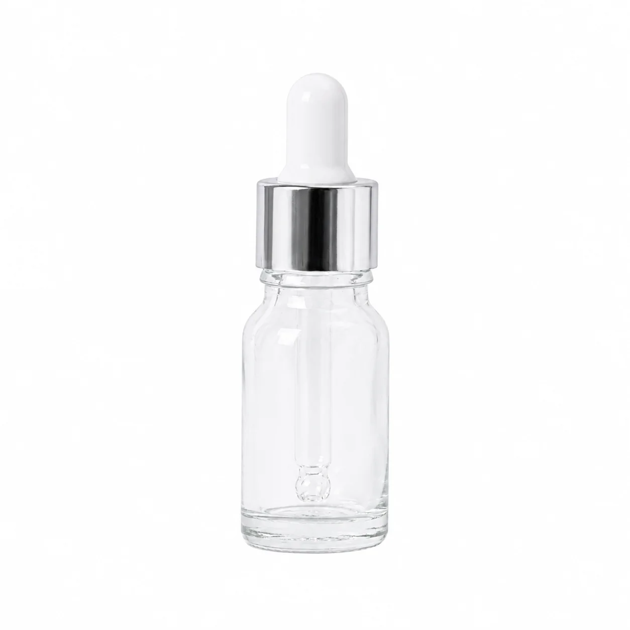 10ml Clear Glass Dropper Bottle with Silver Pipette 10ml Clear Glass Dropper Bottle with Silver Pipette