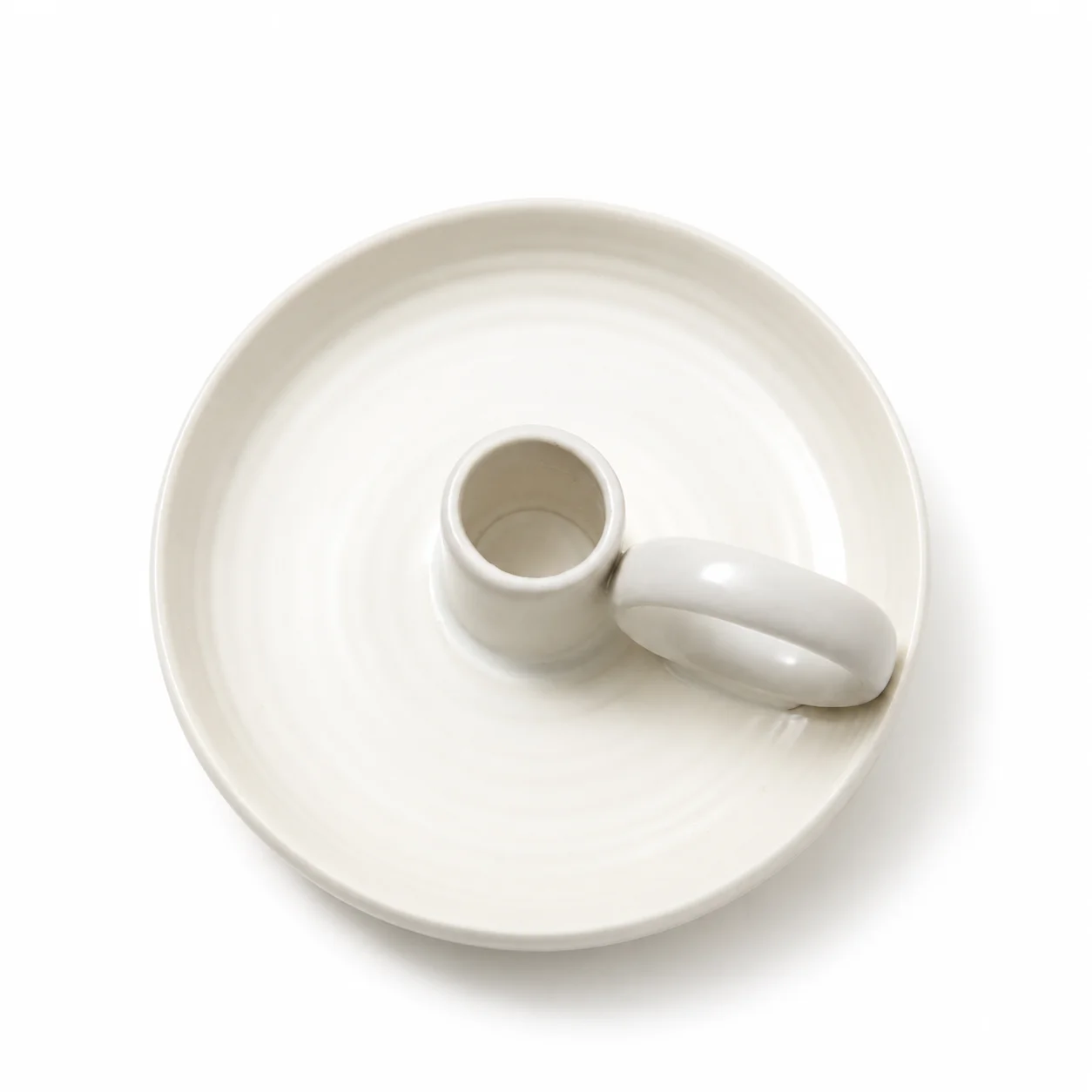 Ceramic Single Candle Holder - White Ceramic Single Candle Holder - White