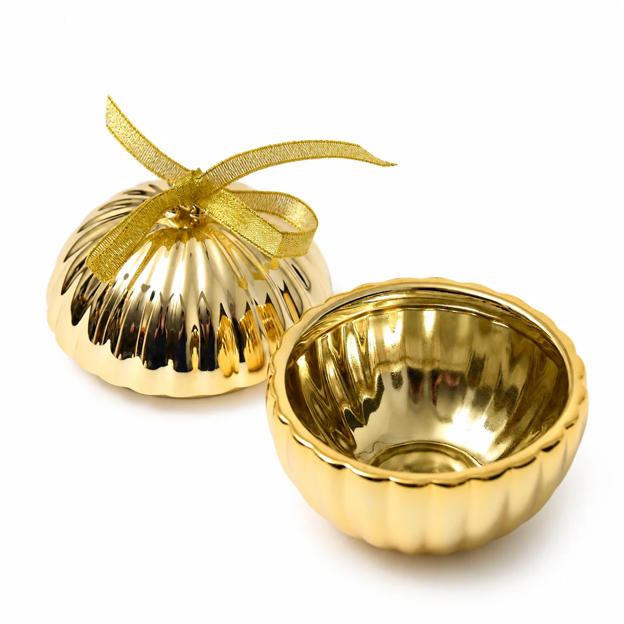 Gold Electroplated Christmas Bauble Glass Jar Gold Electroplated Christmas Bauble Glass Jar