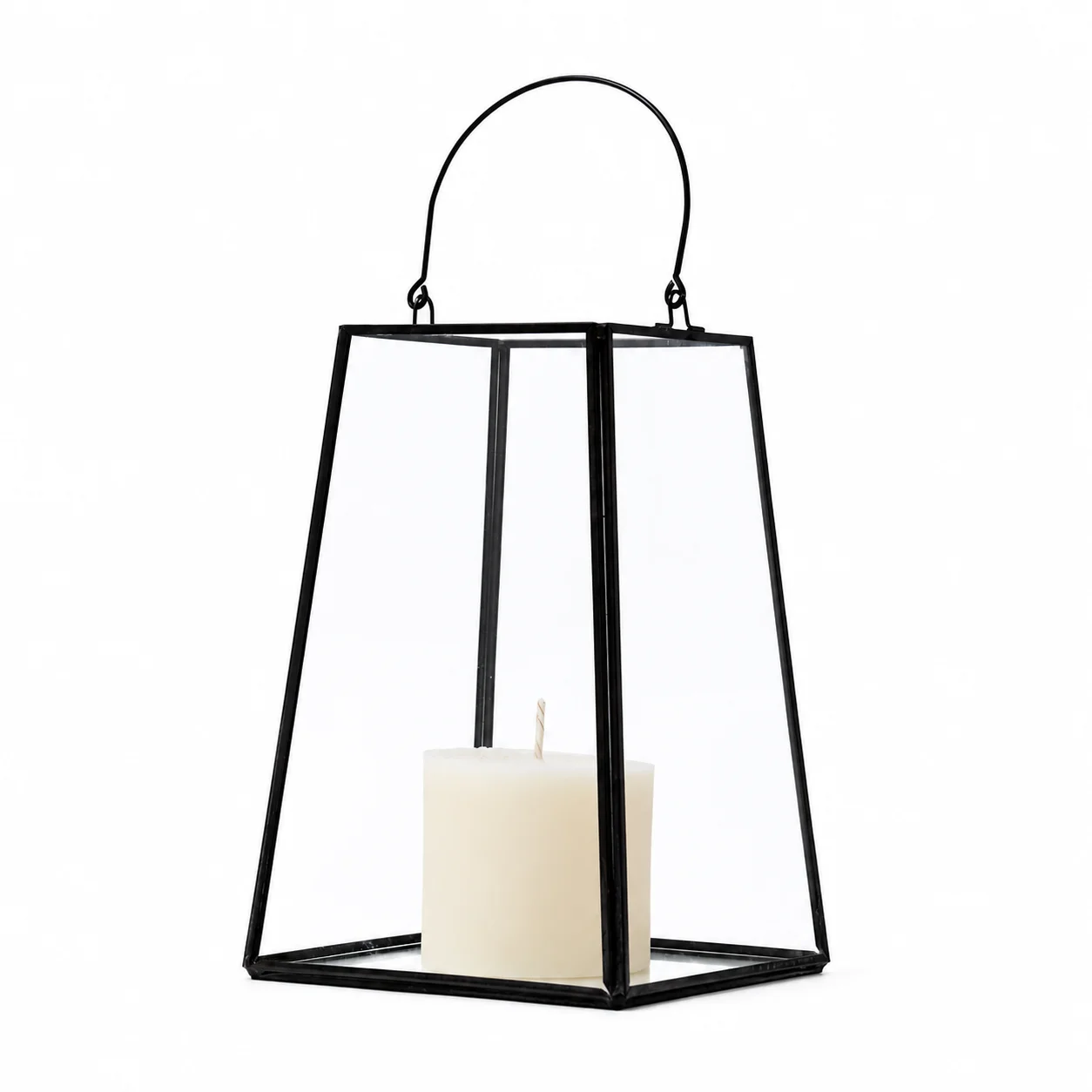Medium Glass Black Lantern Medium Glass Black Lantern