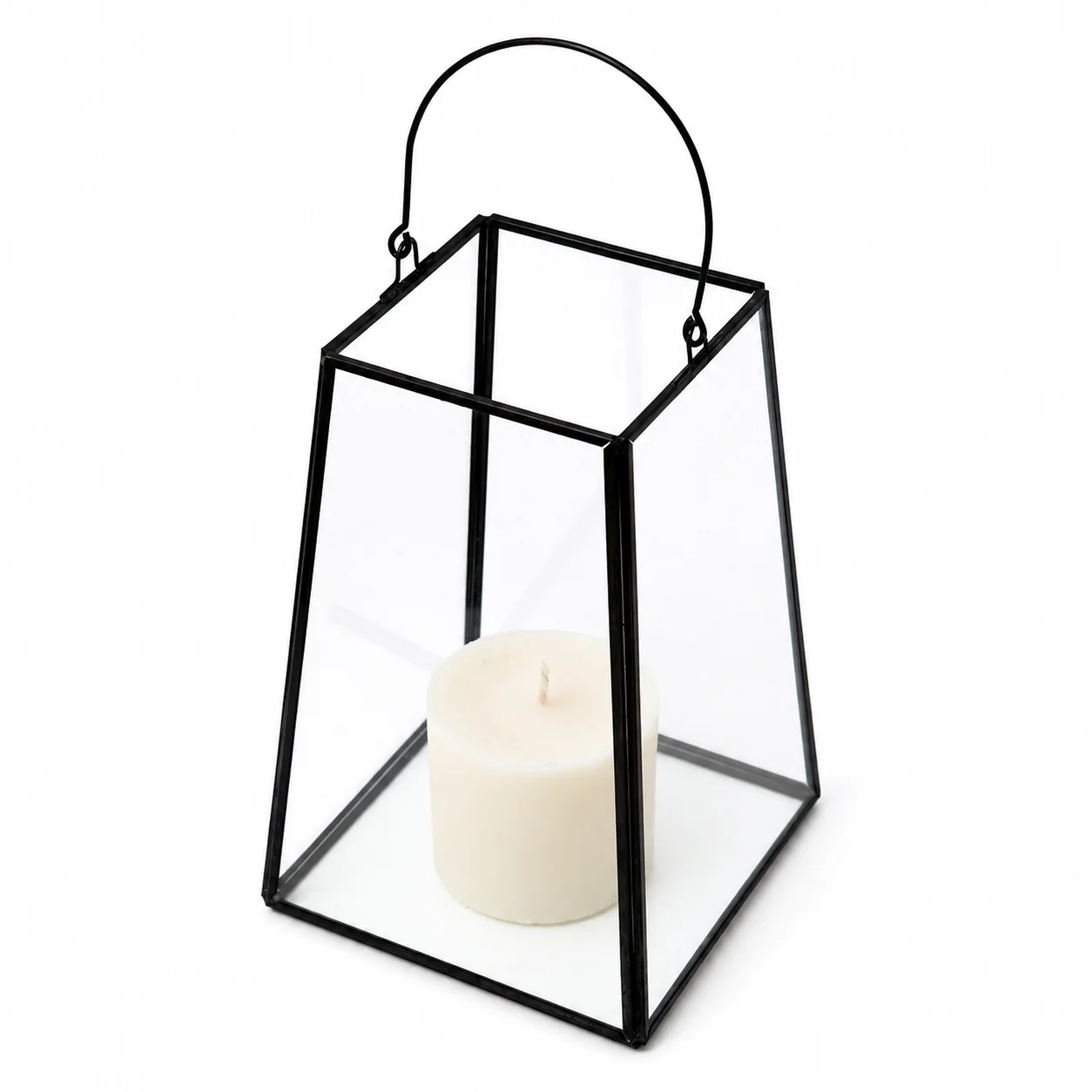 Medium Glass Black Lantern Medium Glass Black Lantern