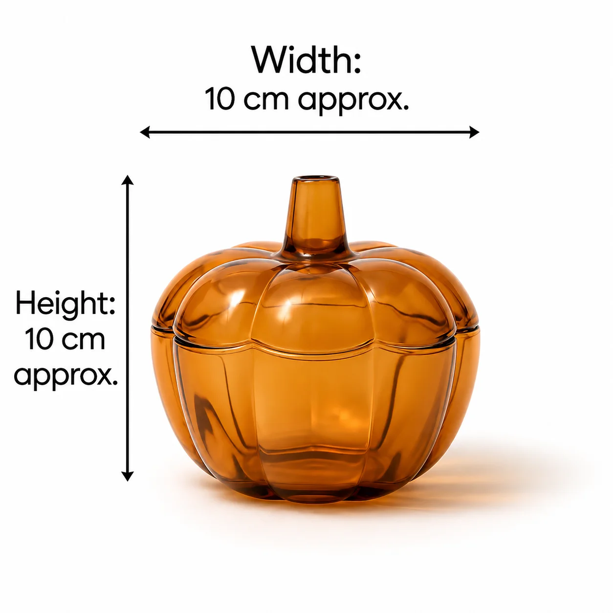 Small Amber Pumpkin Glass Candle Jar Small Amber Pumpkin Glass Candle Jar