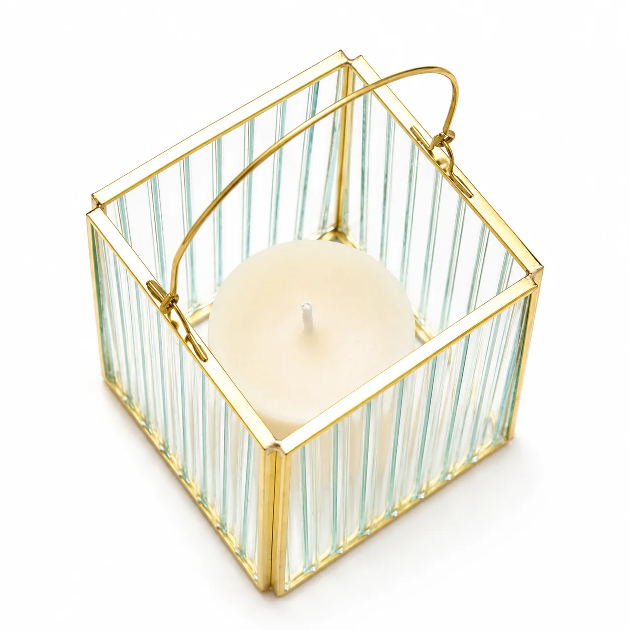 Small Glass Gold Lantern Small Glass Gold Lantern