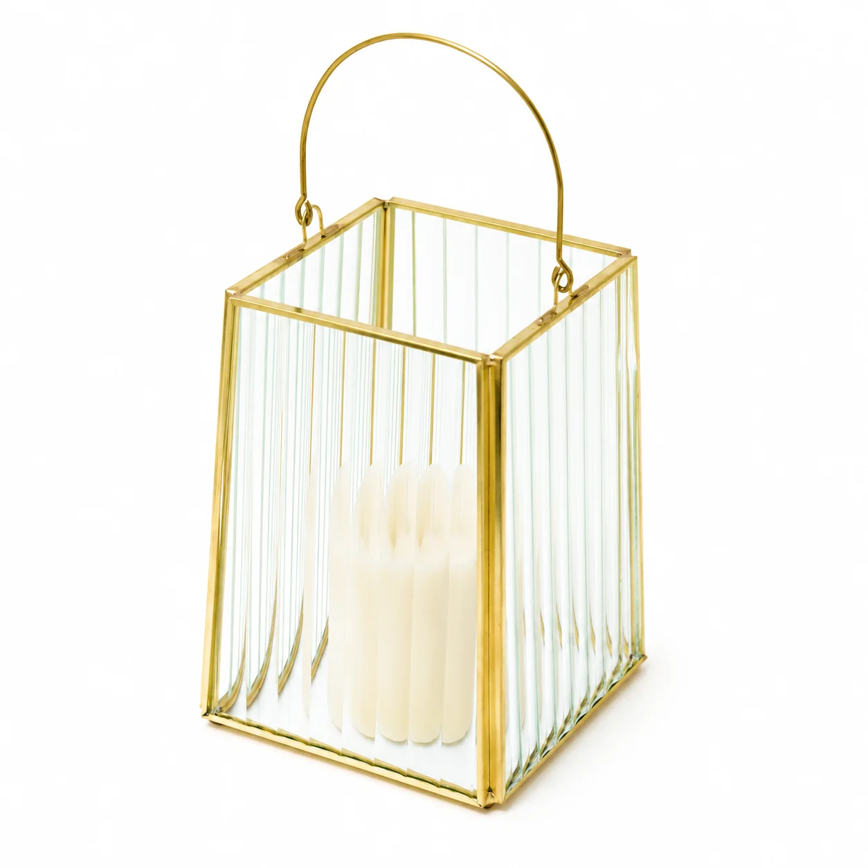 Small Glass Gold Lantern Small Glass Gold Lantern