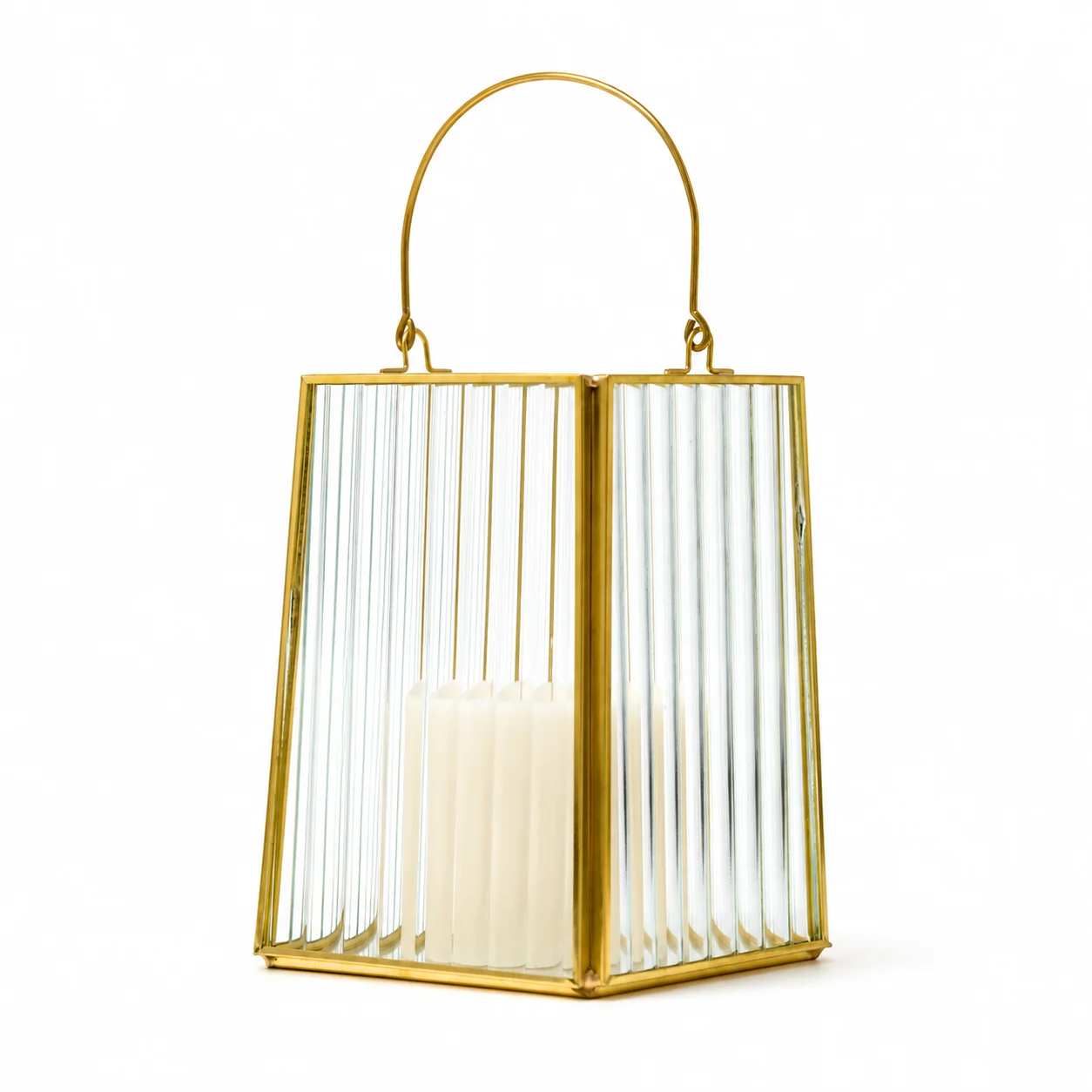Small Glass Gold Lantern Small Glass Gold Lantern
