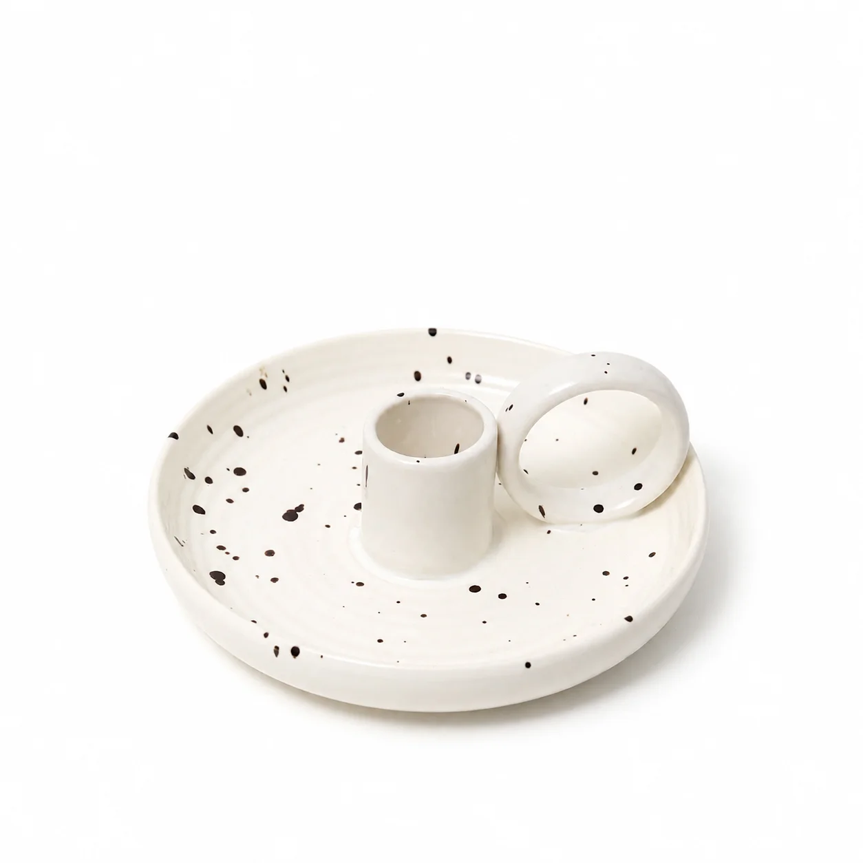 Ceramic Single Candle Holder - Speckled Ceramic Single Candle Holder - Speckled