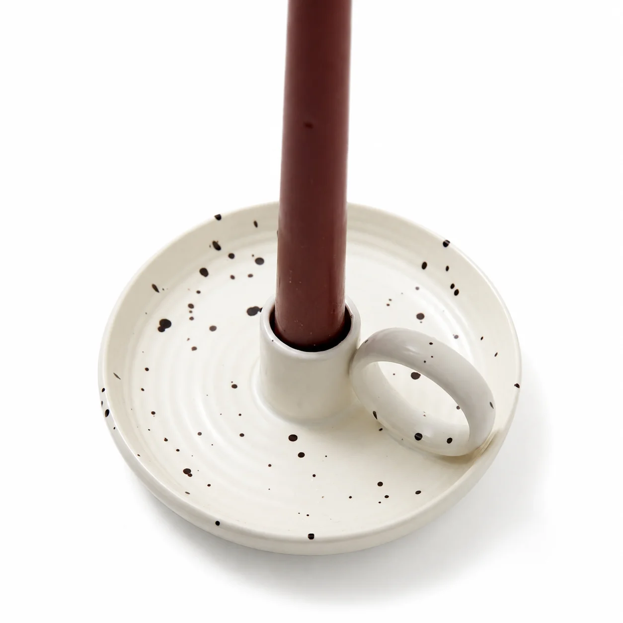 Ceramic Single Candle Holder - Speckled Ceramic Single Candle Holder - Speckled