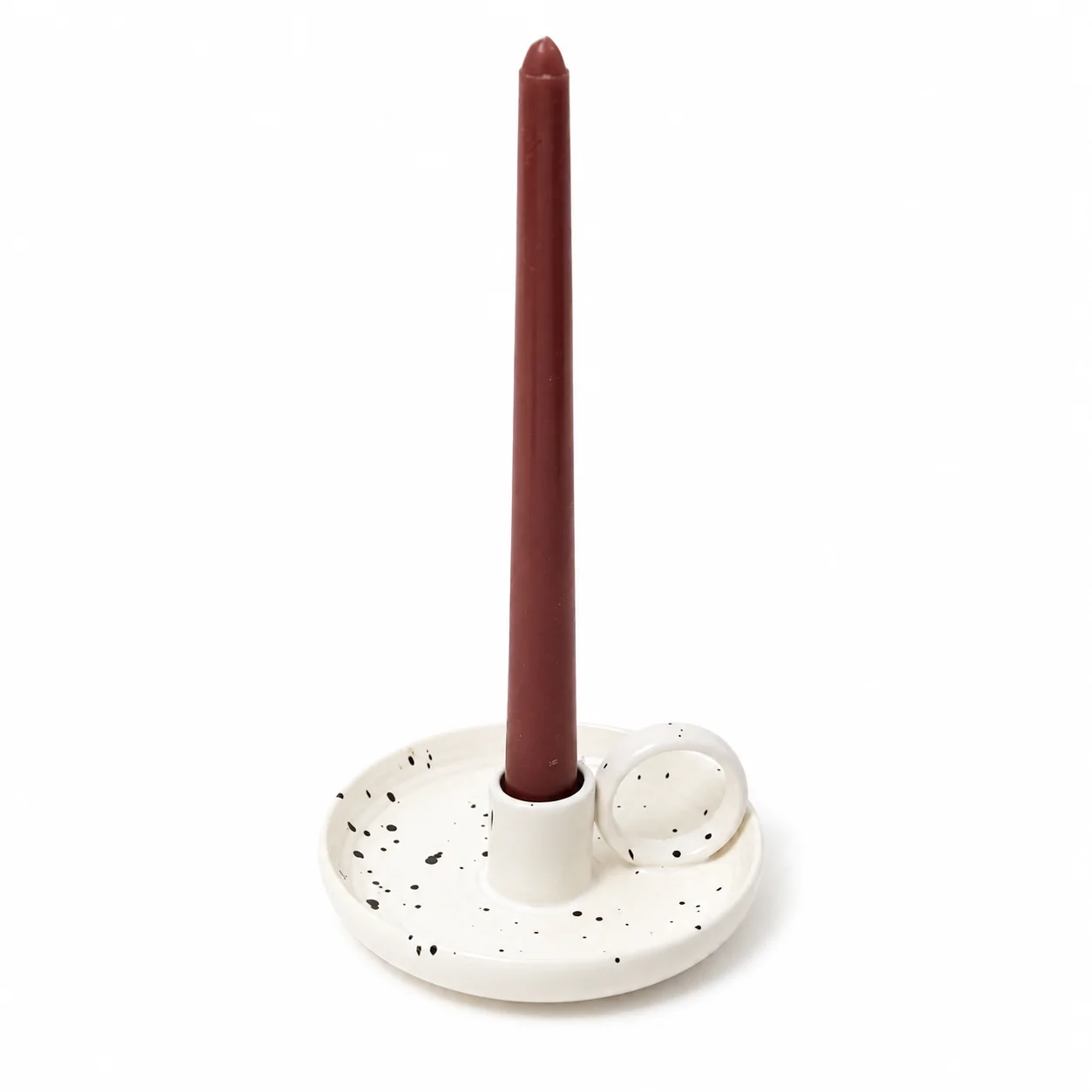 Ceramic Single Candle Holder - Speckled Ceramic Single Candle Holder - Speckled