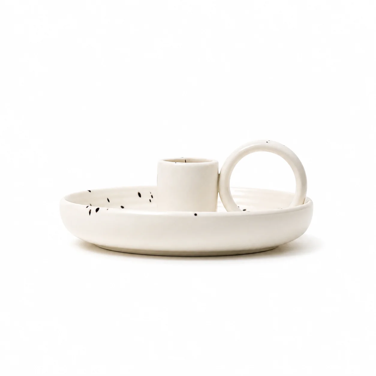 Ceramic Single Candle Holder - Speckled Ceramic Single Candle Holder - Speckled