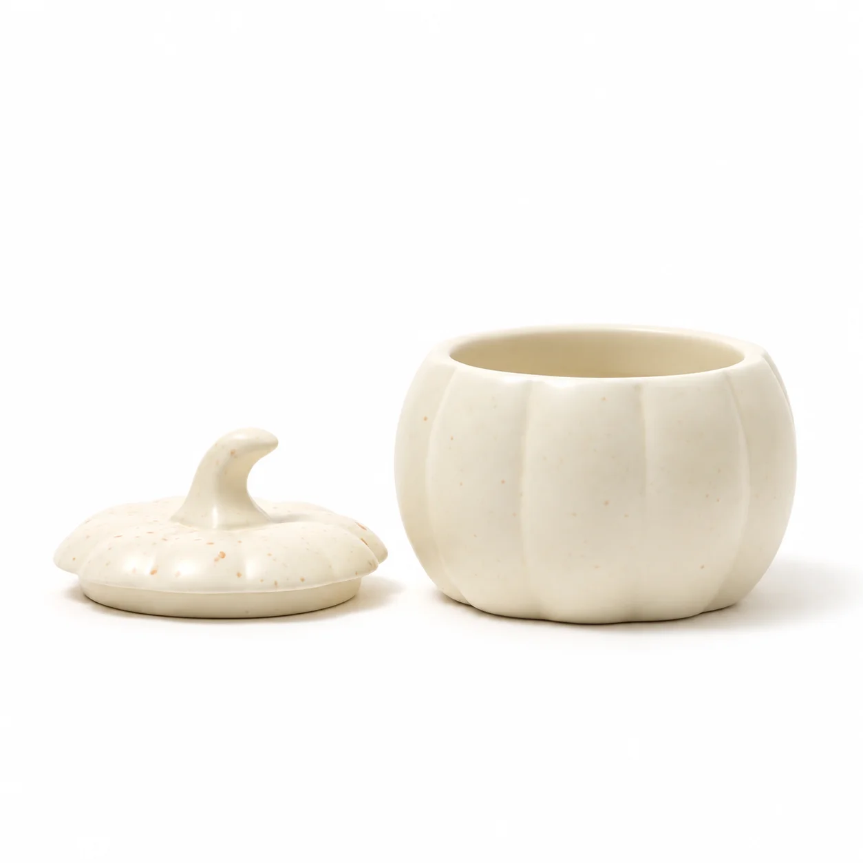 Small White Pumpkin Ceramic Candle Jar Small White Pumpkin Ceramic Candle Jar