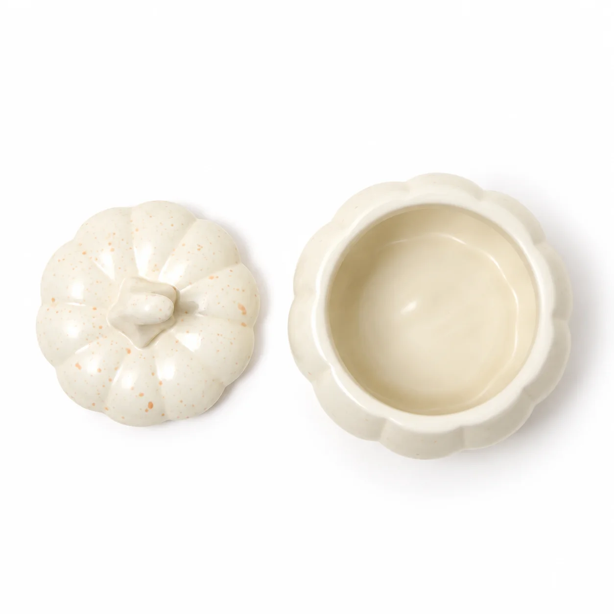 Small White Pumpkin Ceramic Candle Jar Small White Pumpkin Ceramic Candle Jar