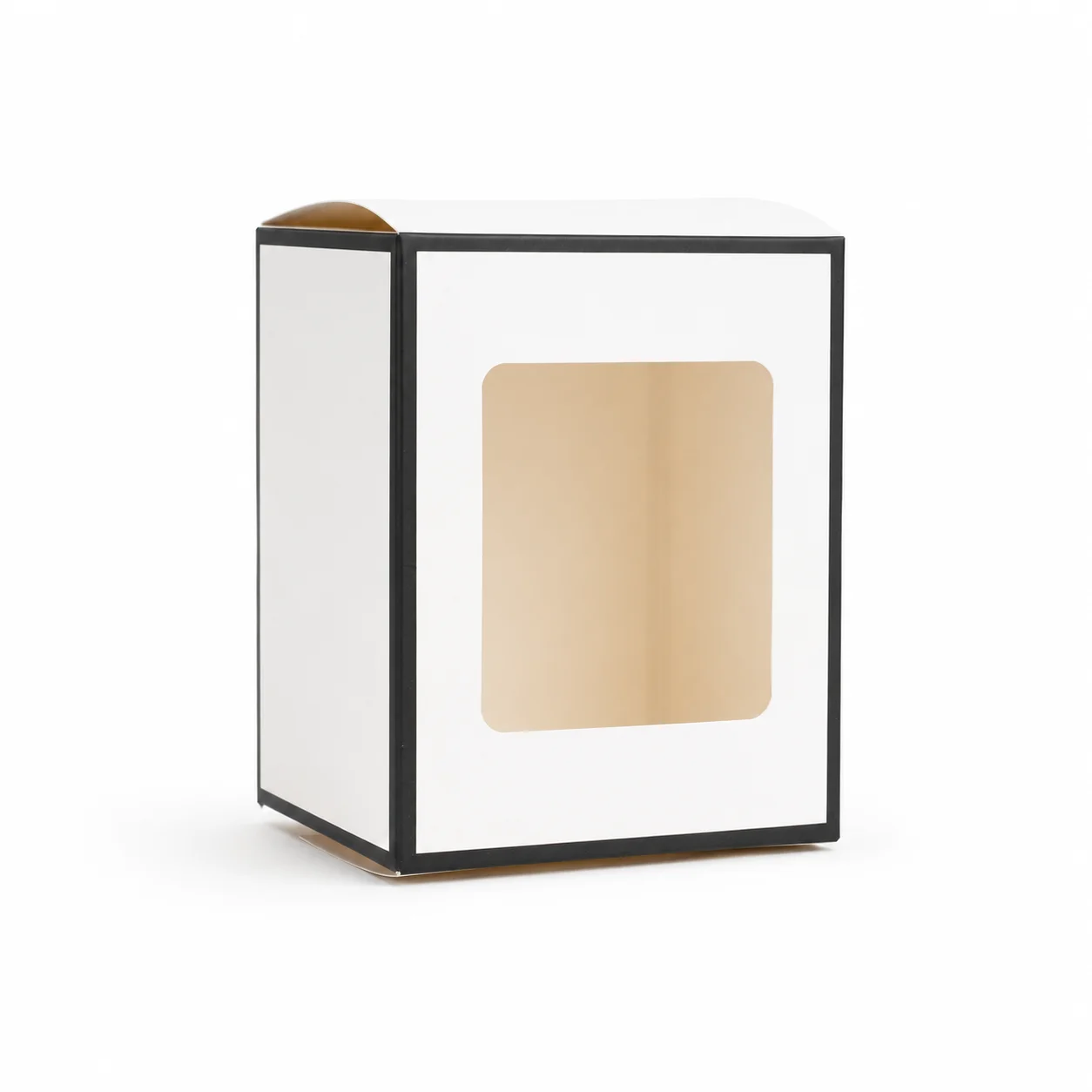 30cl White Candle Box With Black Rim & Window 30cl White Candle Box With Black Rim & Window