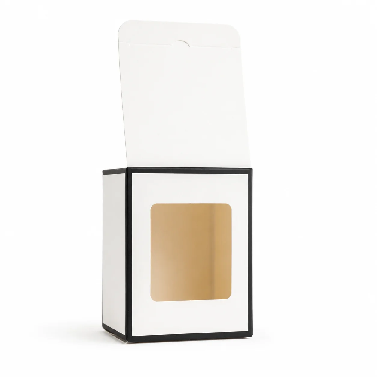 30cl White Candle Box With Black Rim & Window 30cl White Candle Box With Black Rim & Window